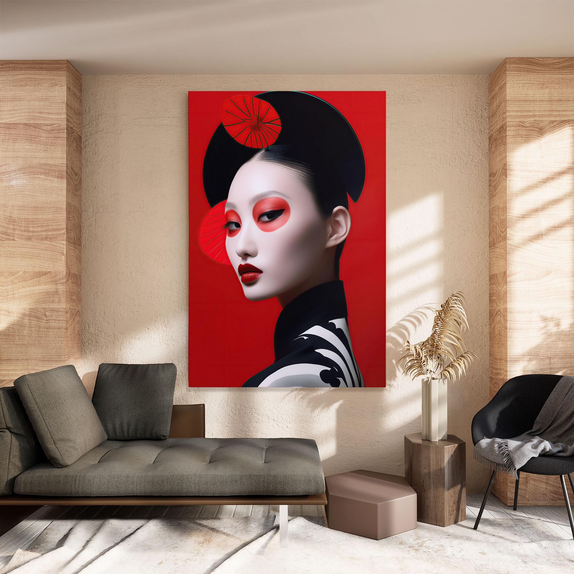 Leinwandbild Asiatic Red Makeup mockup 8