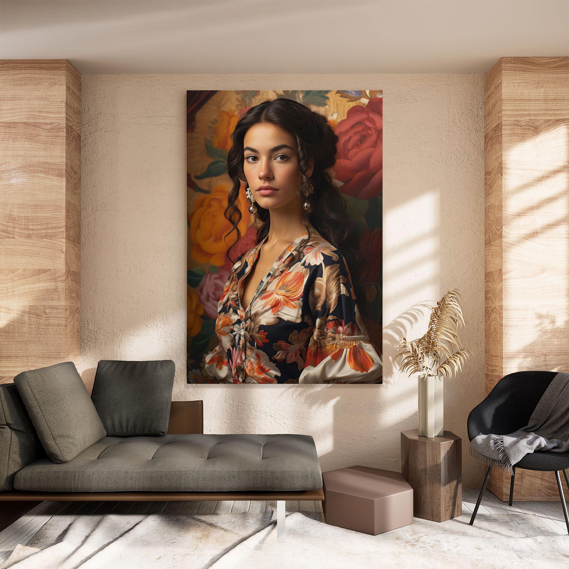 Leinwandbild Floral Dress Lady mockup 8