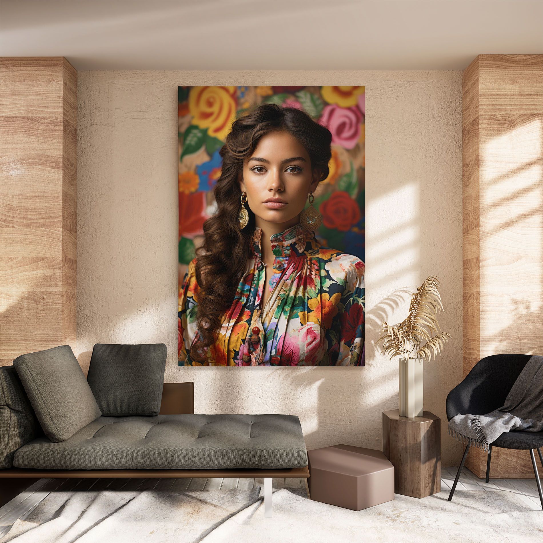 Floral Dress Long Hair mockup 8