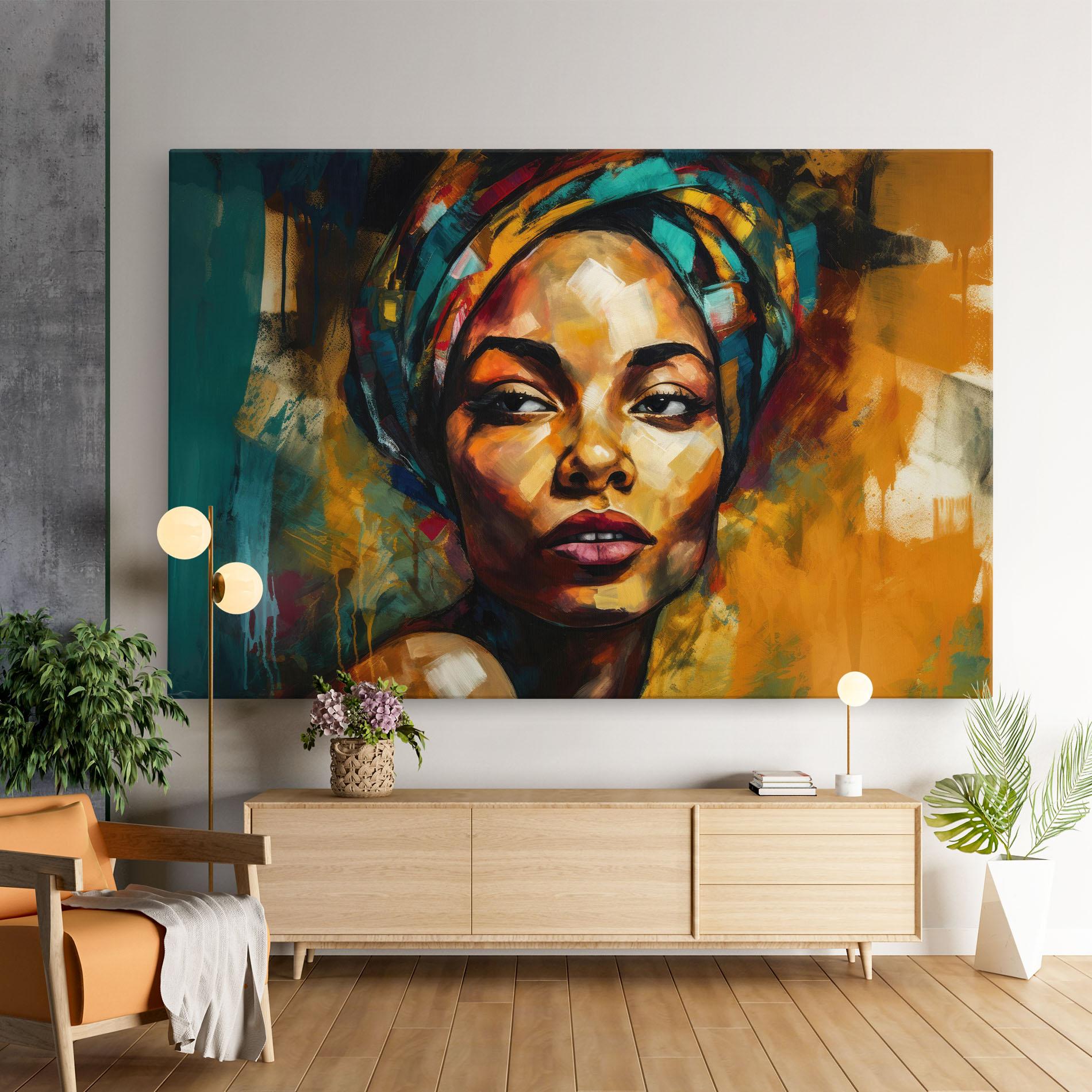 Leinwandbild African Woman Looking mockup 9