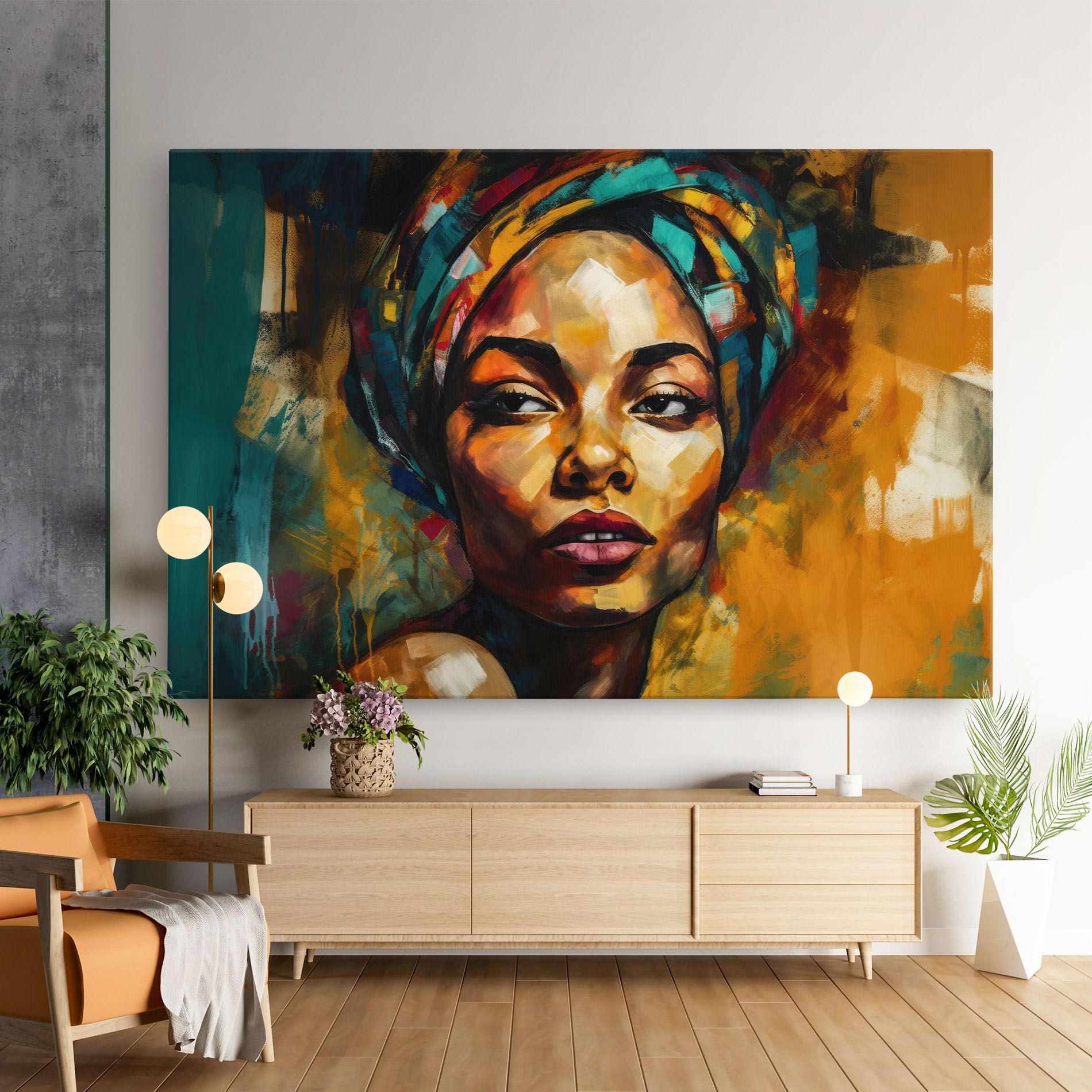 African Woman Looking mockup 9