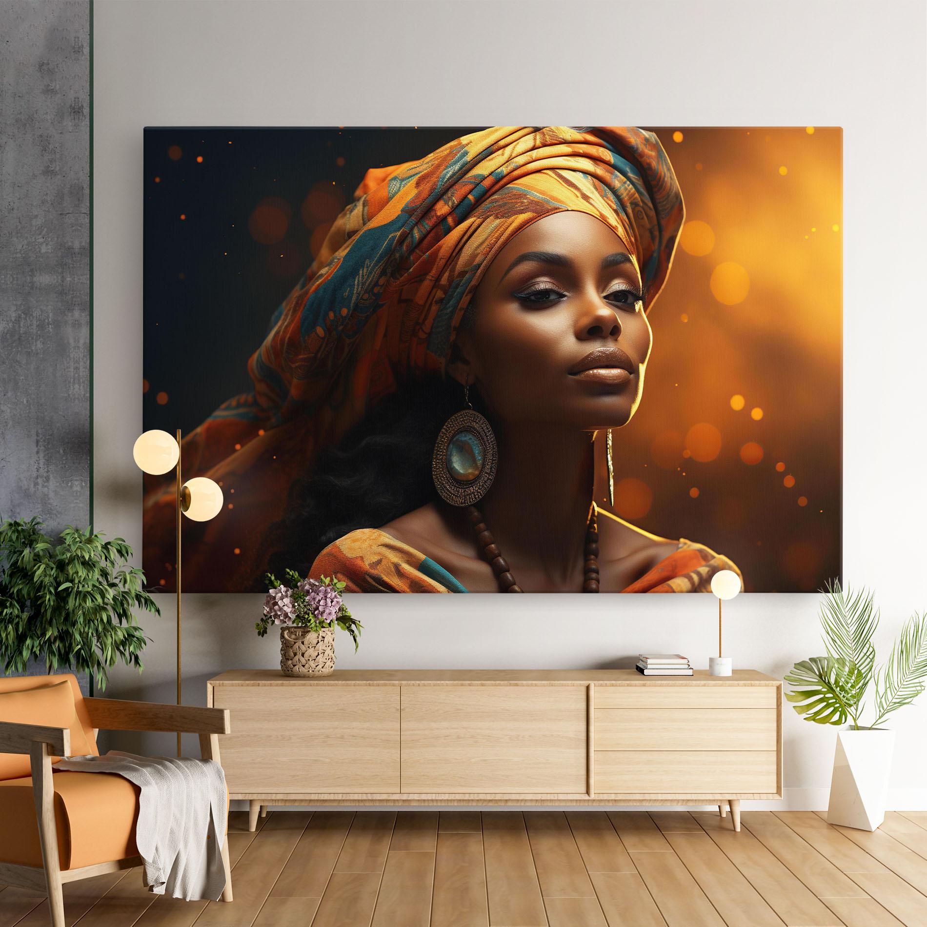Leinwandbild Fashion African Portrait mockup 9