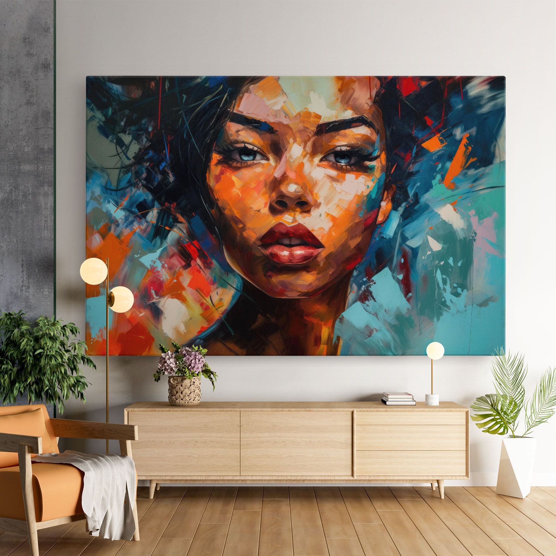 Intense Fiery Portrait mockup 9