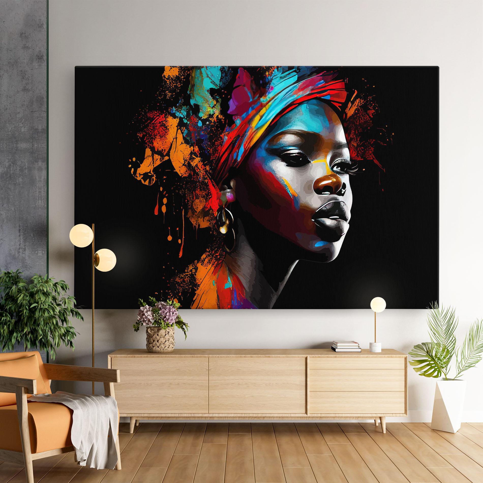 Leinwandbild Pretty African Art Splash mockup 9
