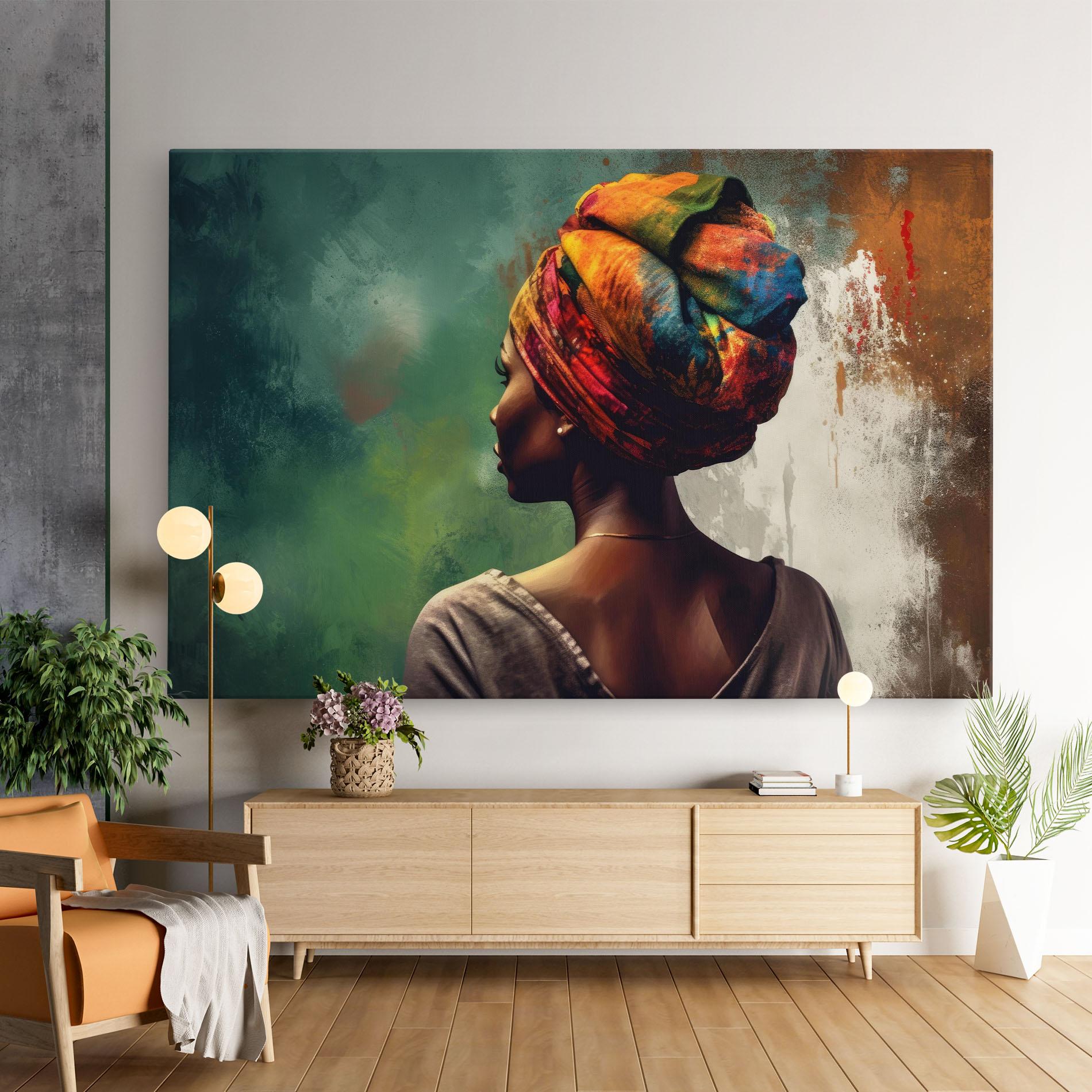 Leinwandbild Yellow Turban Art mockup 9