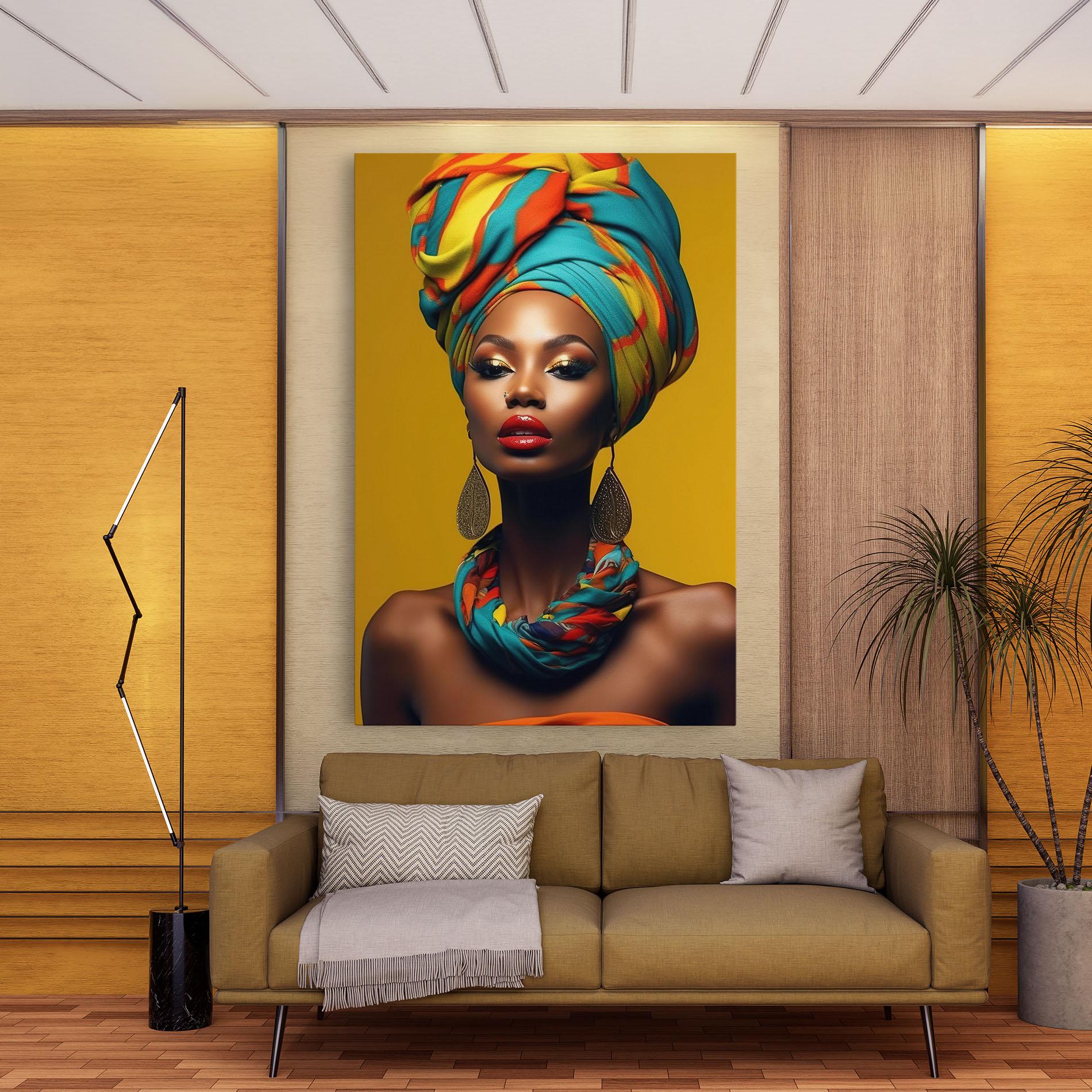 Leinwandbild African Yellow Portrait mockup 9