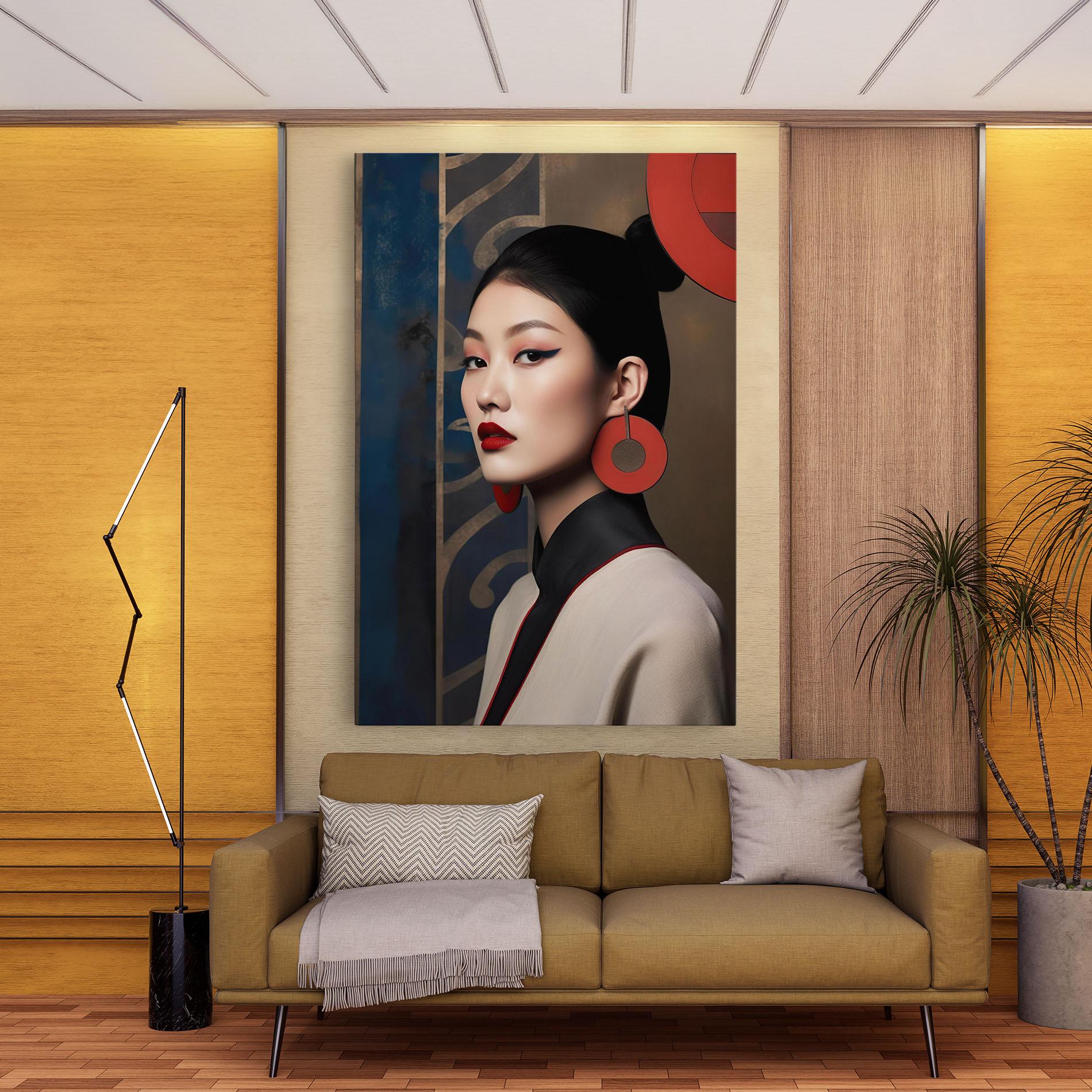 Leinwandbild Asian Big Earrings mockup 9