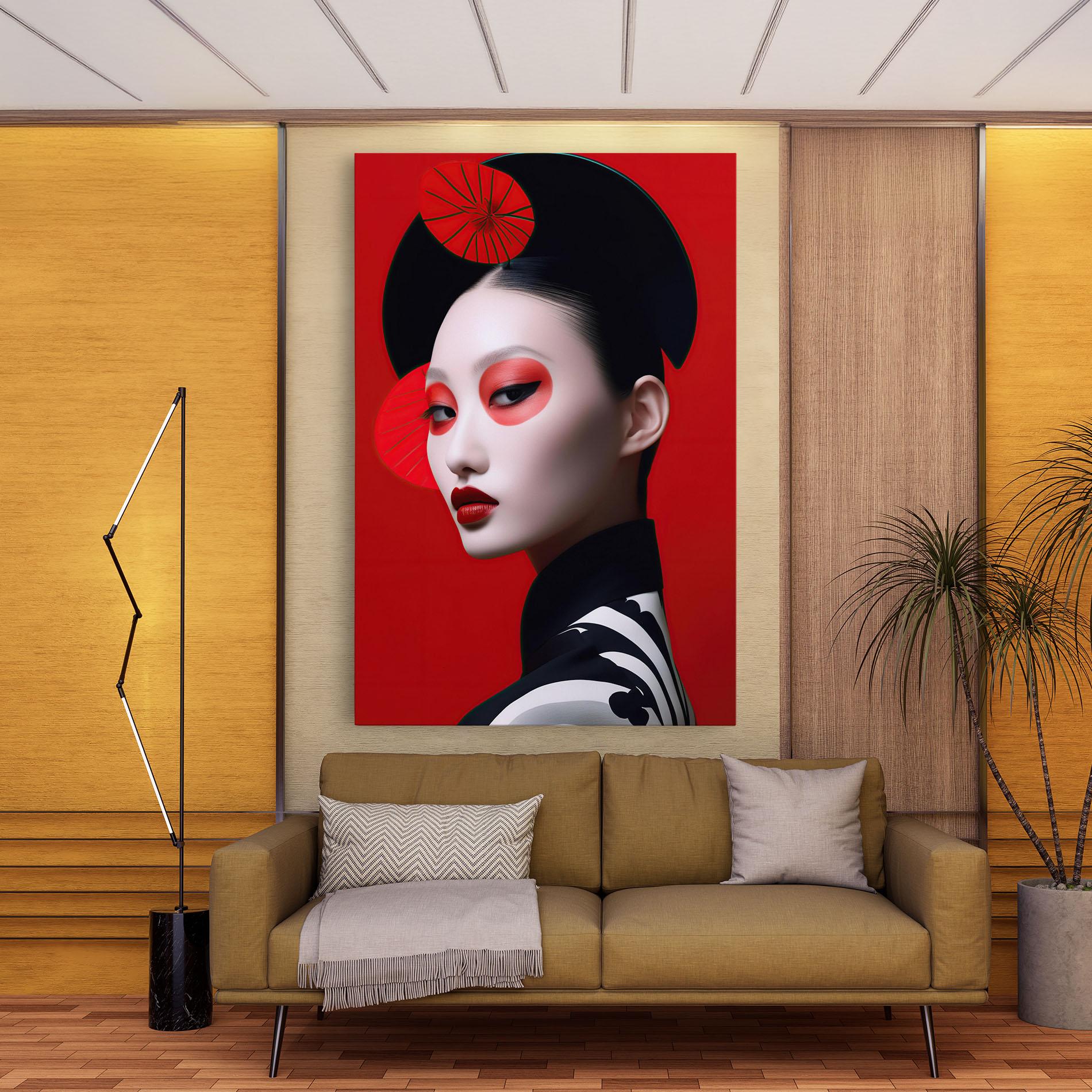 Leinwandbild Asiatic Red Makeup mockup 9