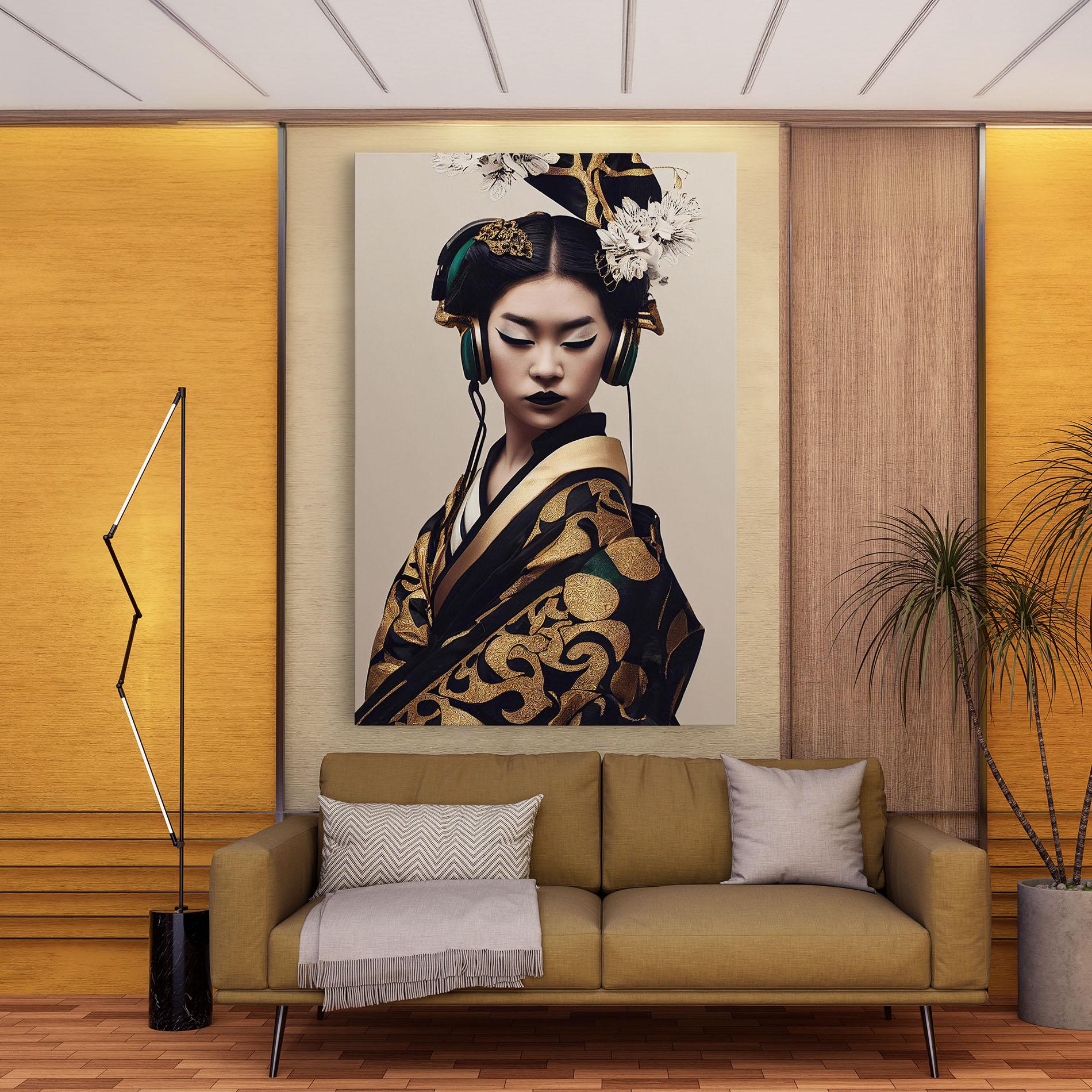 Leinwandbild Kimono Headphones mockup 9