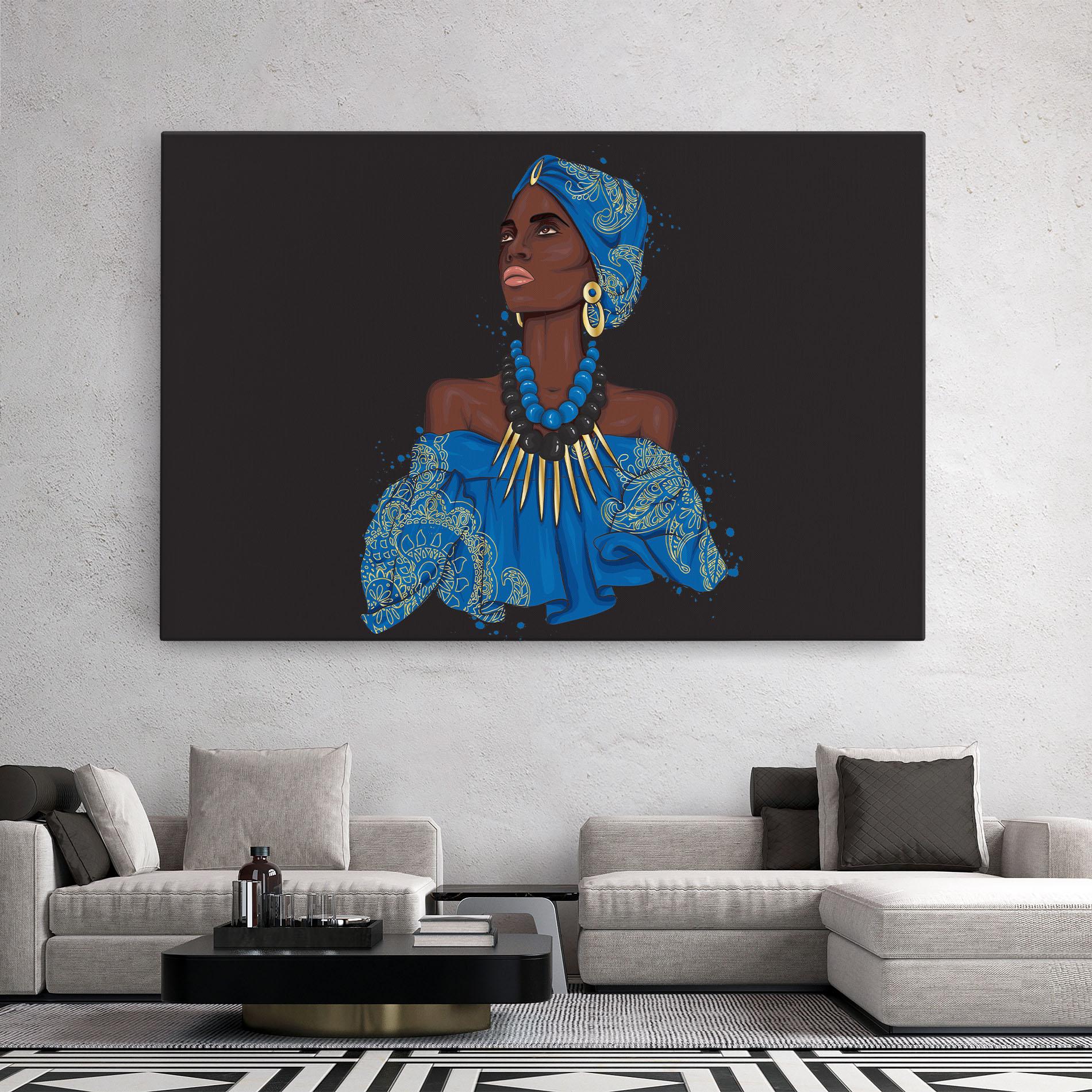 Leinwandbild Blue African Outfit mockup 2