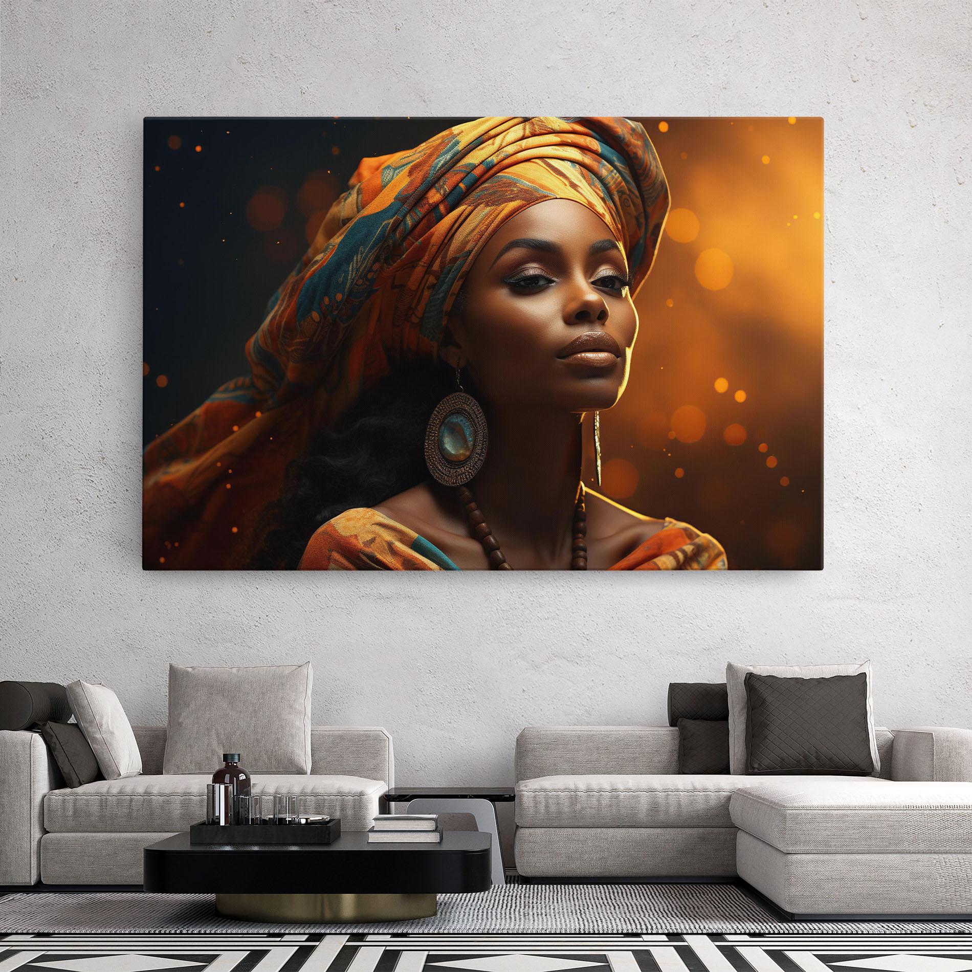 Leinwandbild Fashion African Portrait mockup 2