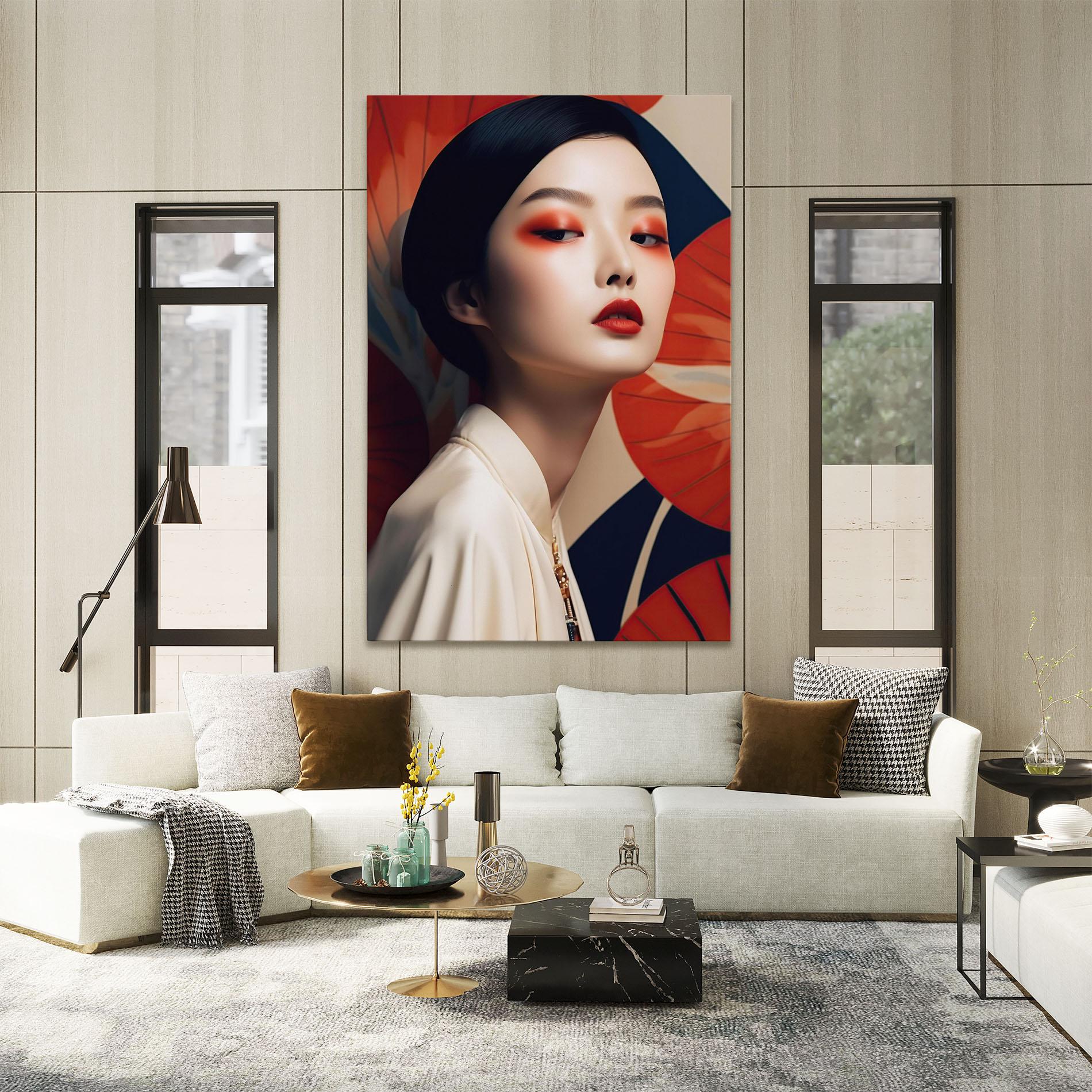 Leinwandbild Asiatic Red Lips mockup 2
