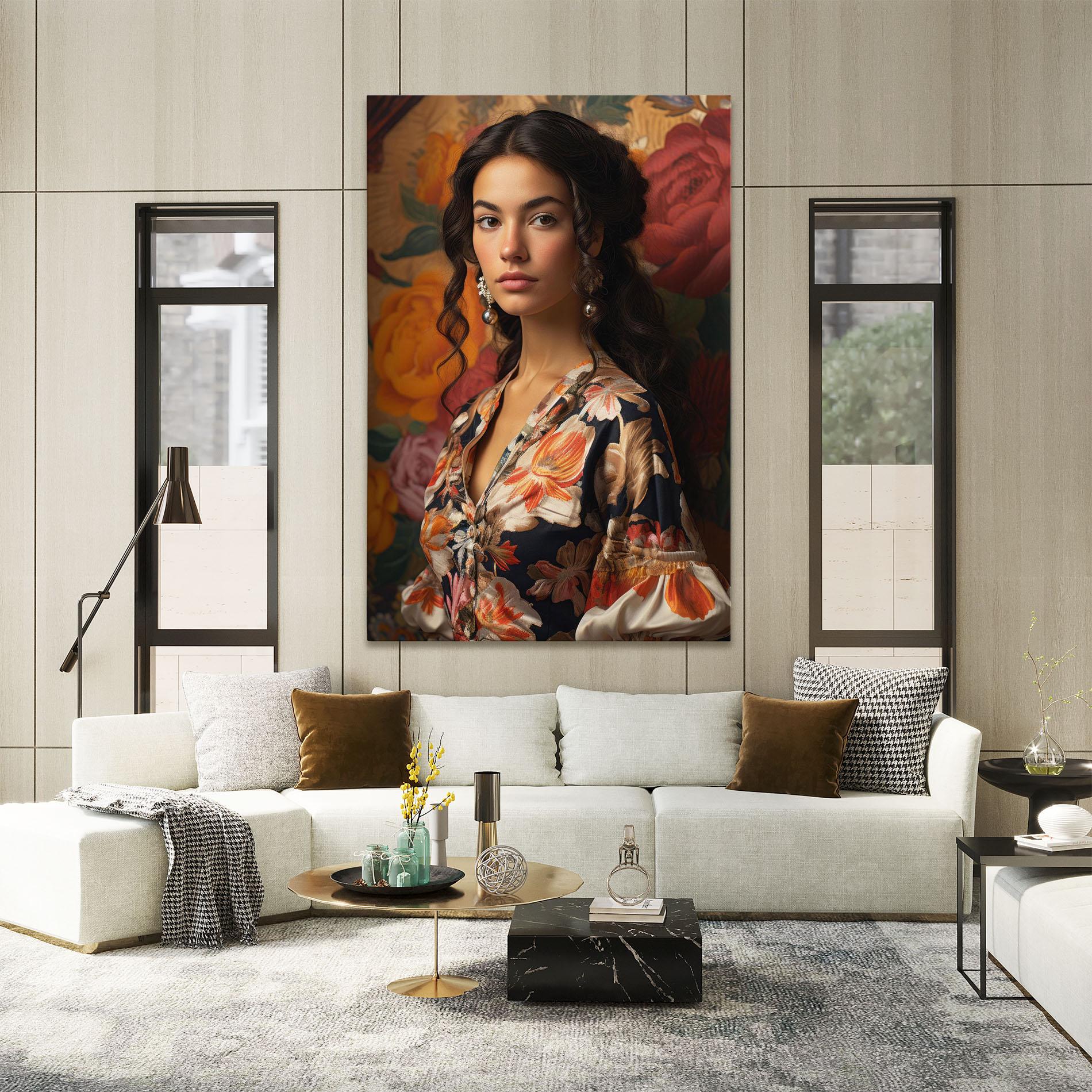 Leinwandbild Floral Dress Lady mockup 2