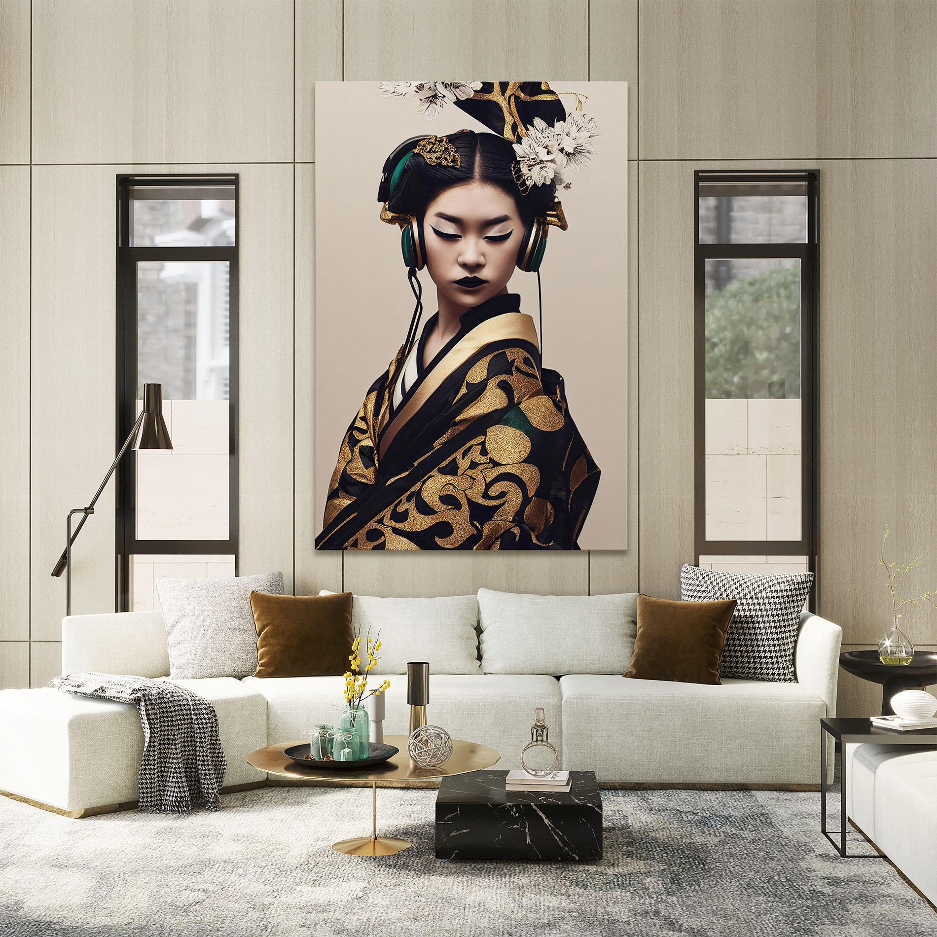 Leinwandbild Kimono Headphones mockup 2