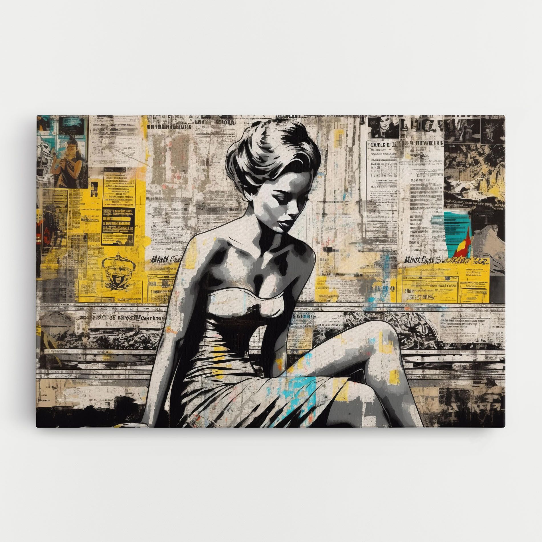 Newspaper Painting Girl mockup 0