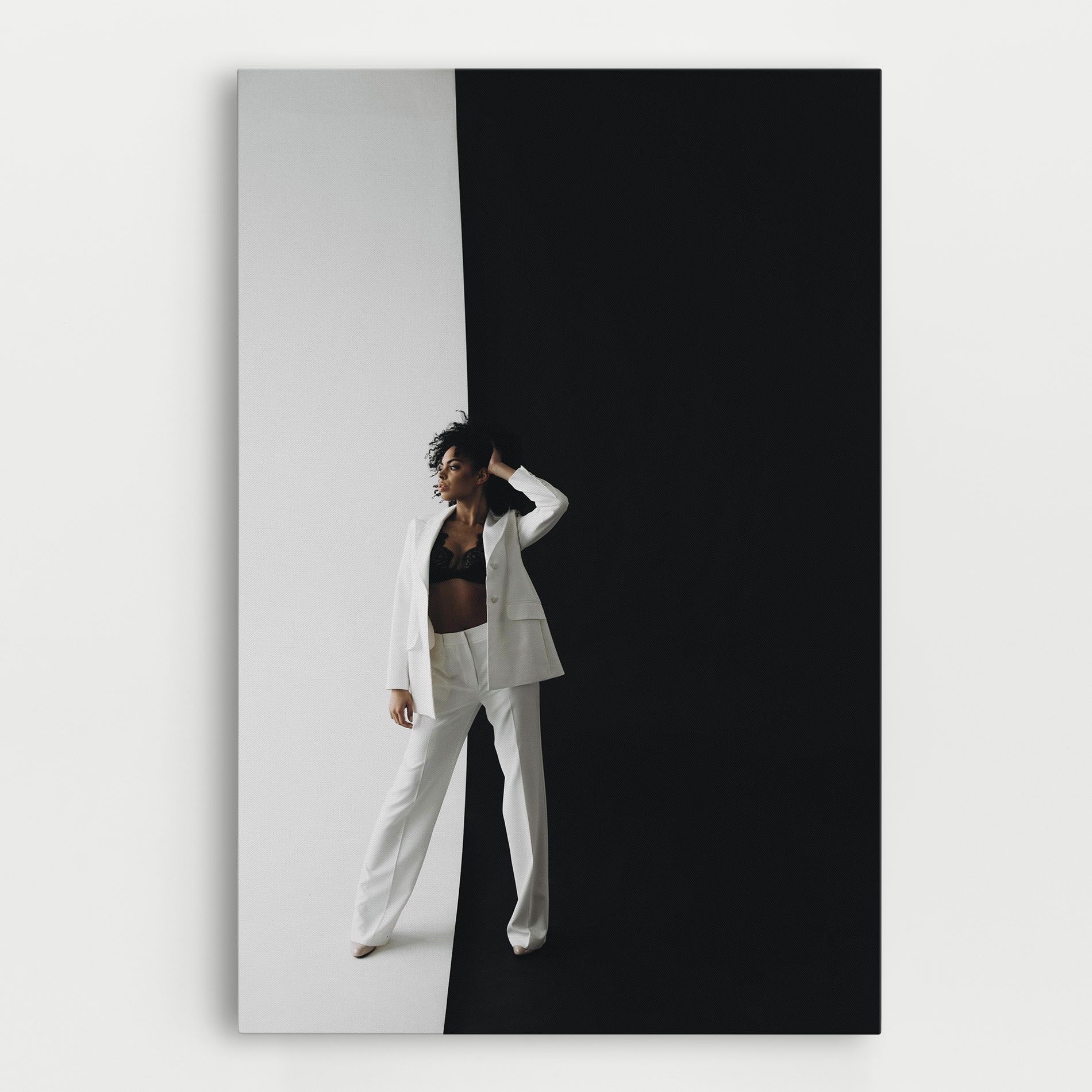 African Girl White Outfit mockup 0