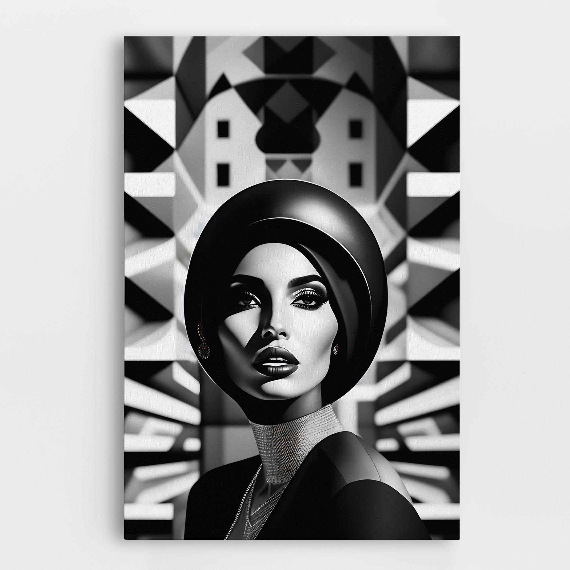 Leinwandbild Big Black Hat mockup 0