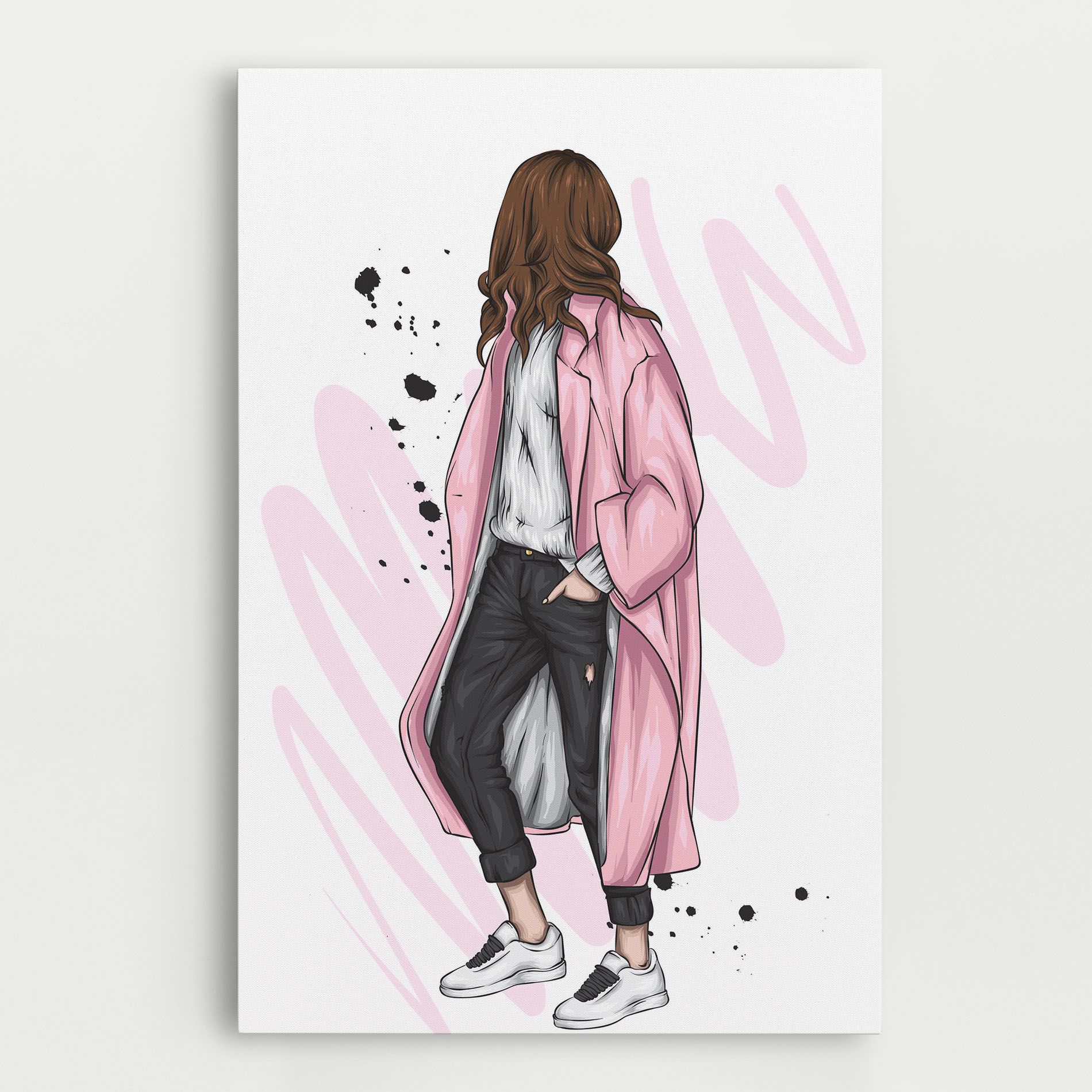 Pink Coat Woman mockup 0