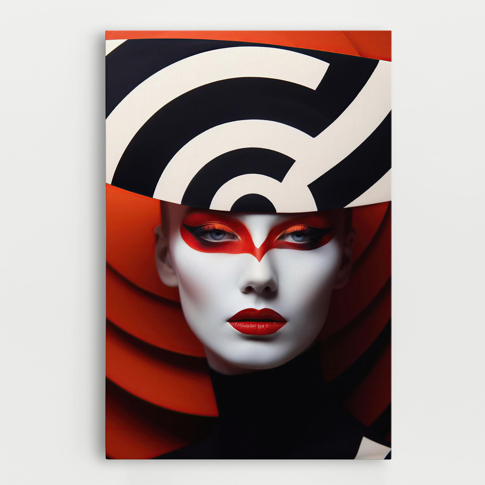 Leinwandbild Red Black Woman Art mockup 0