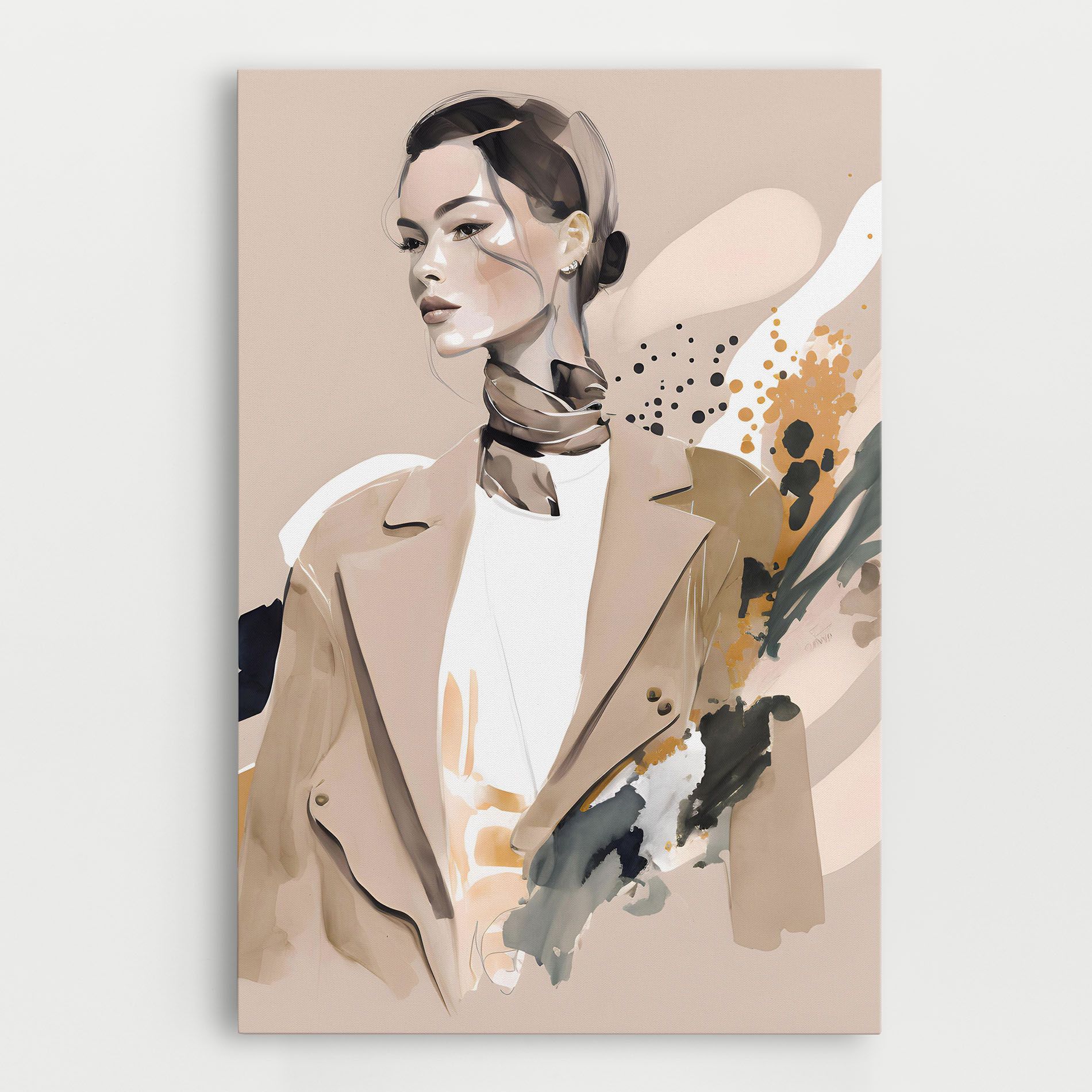 Watercolor Stylish Model mockup 0