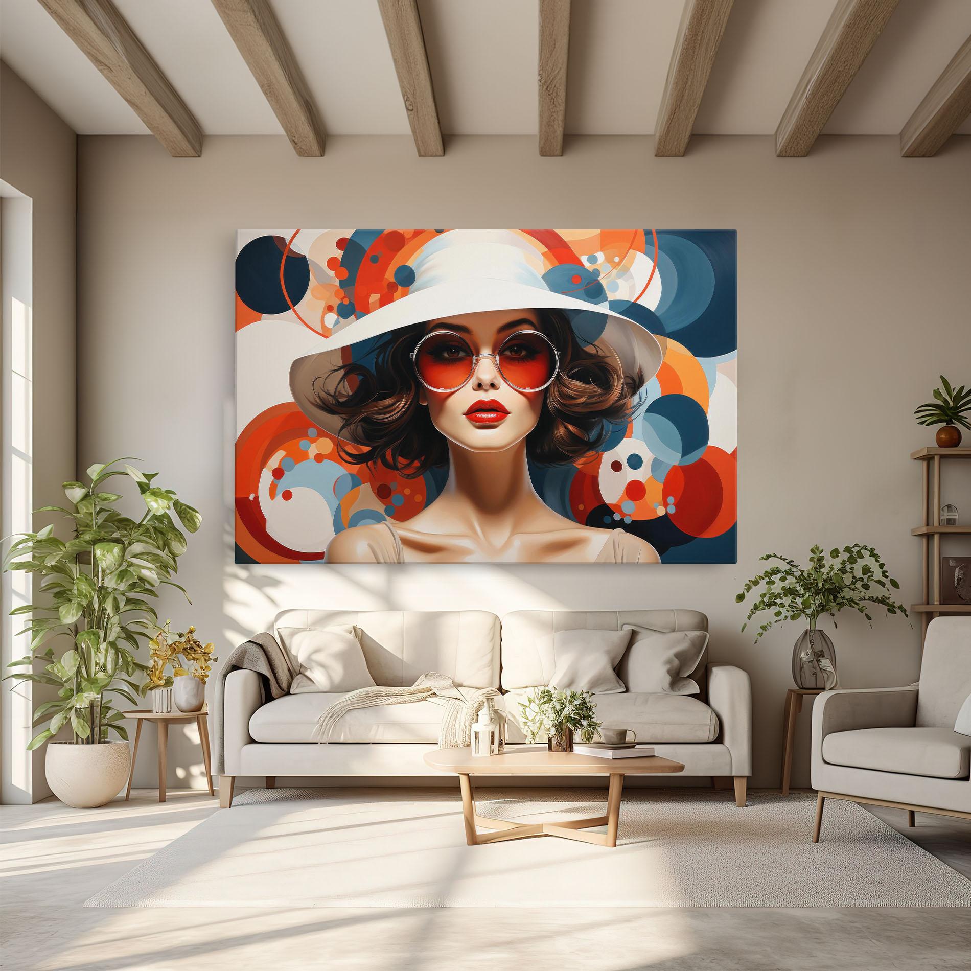 Leinwandbild Big Glasses Woman mockup 6