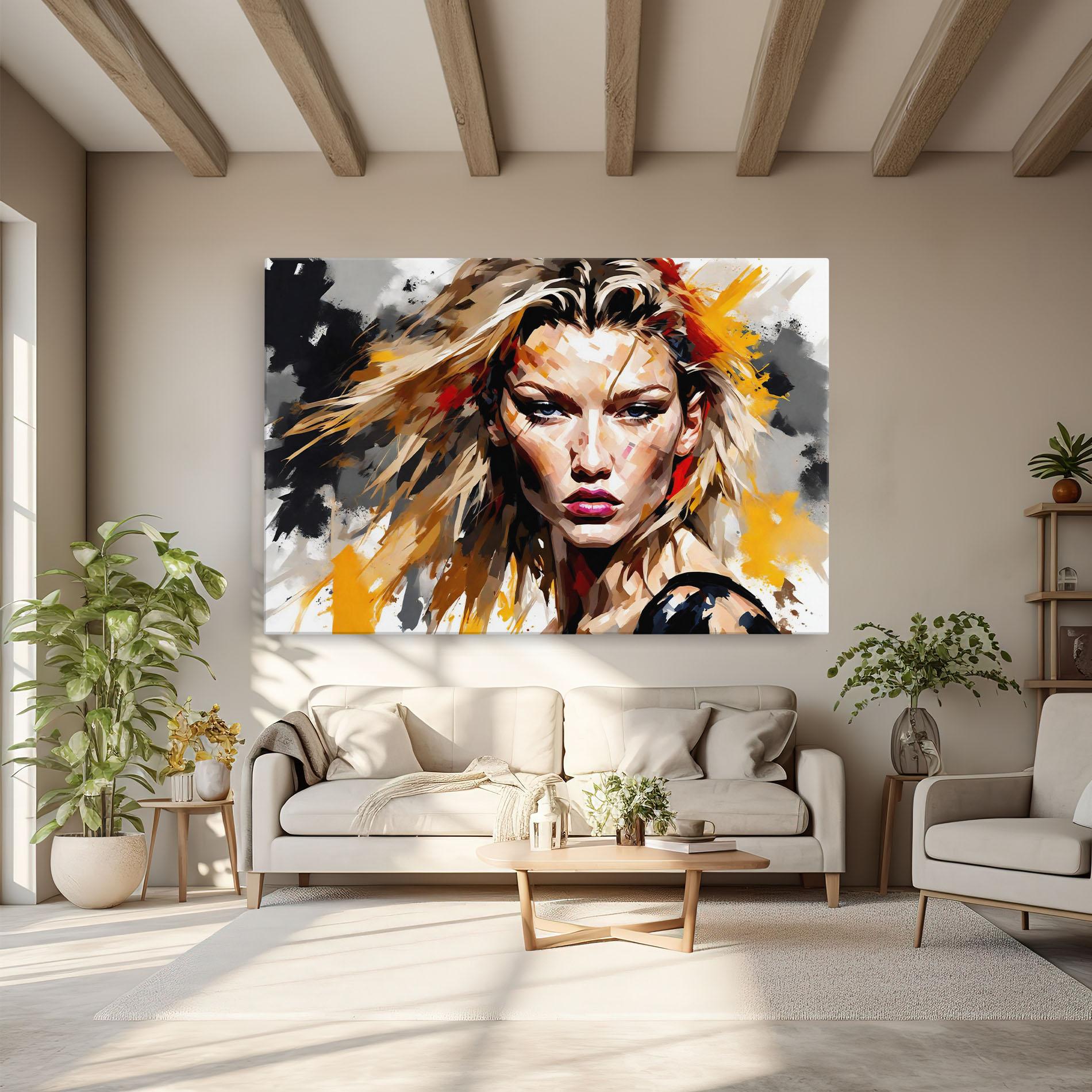 Leinwandbild Blond Hair Splash mockup 6