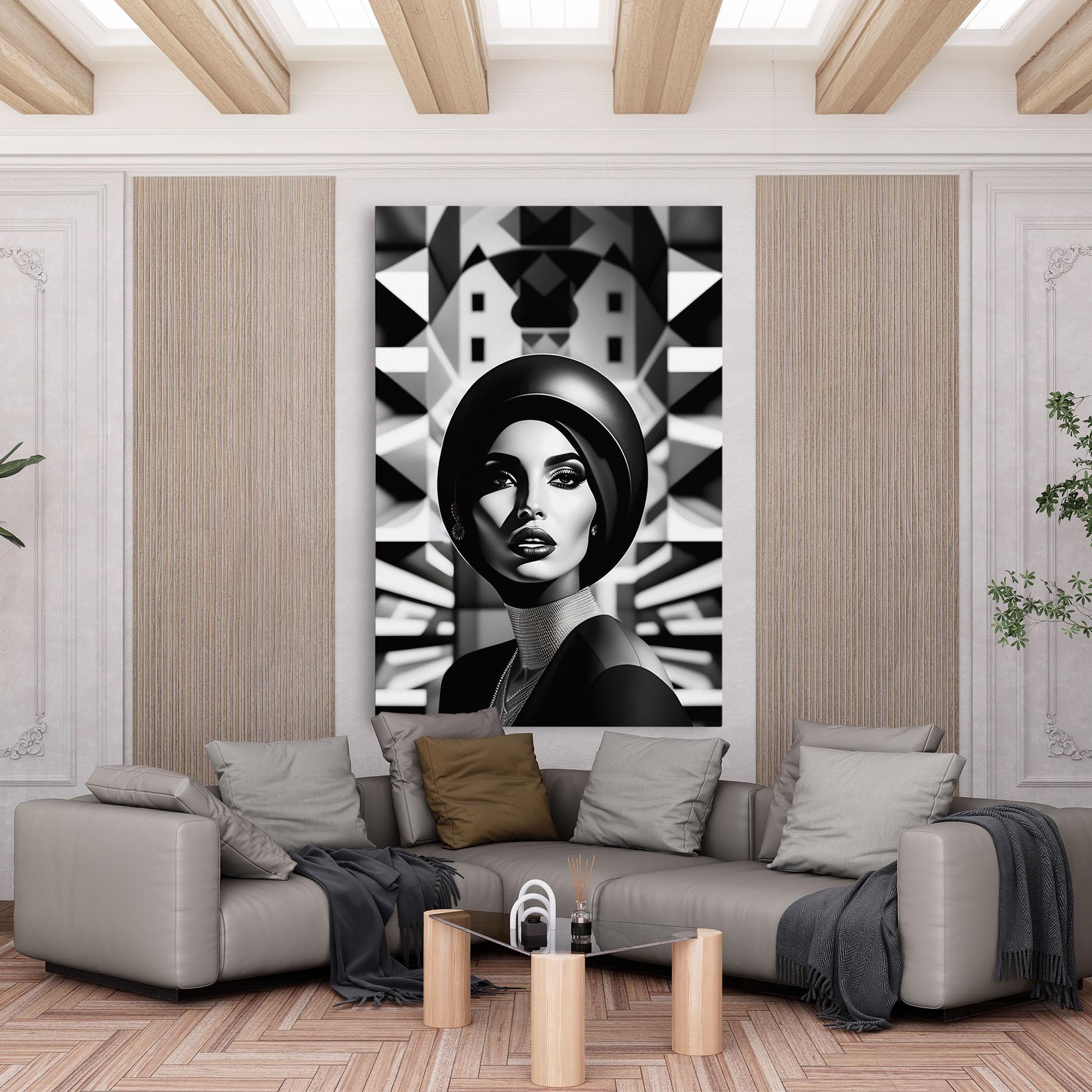 Leinwandbild Big Black Hat mockup 6