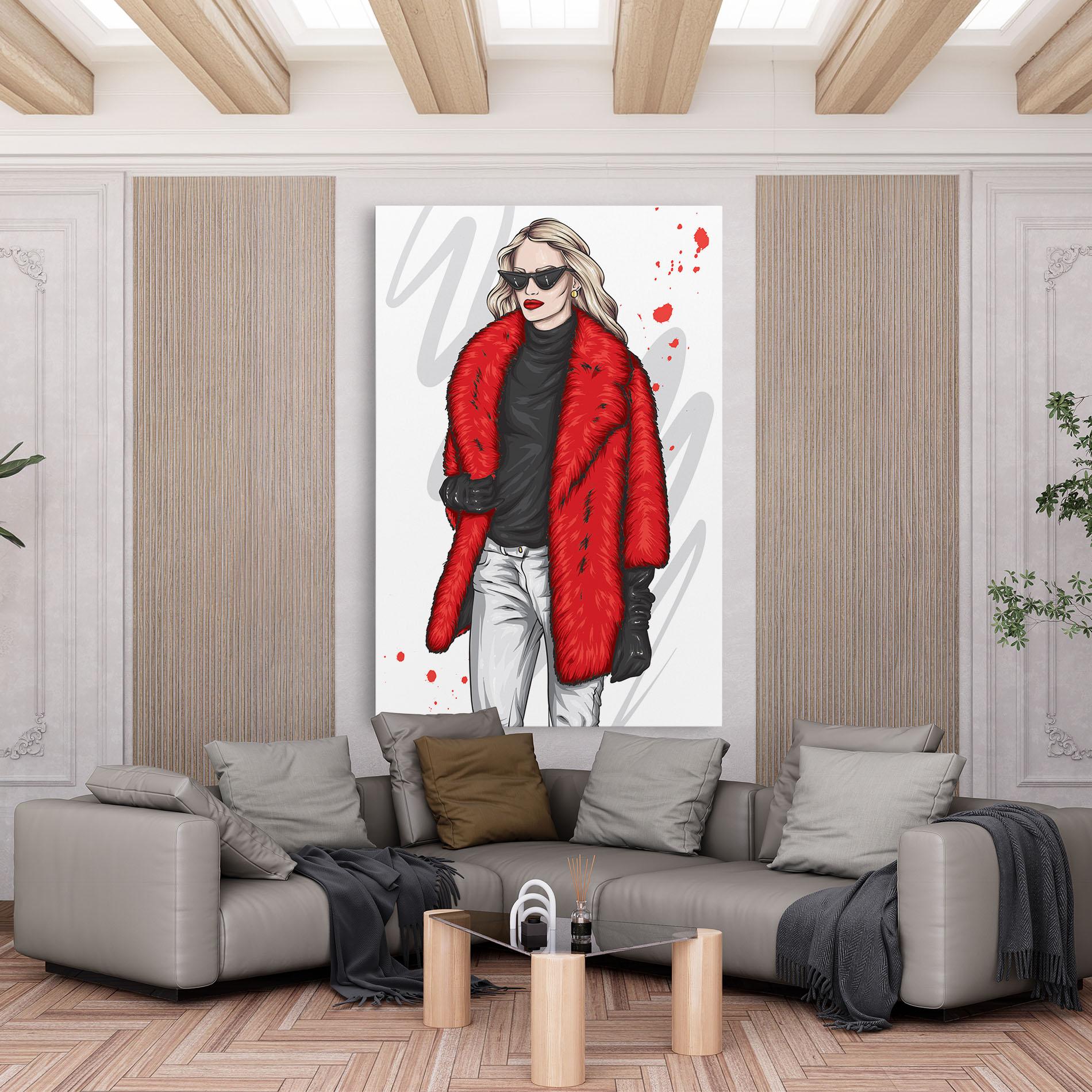 Leinwandbild Black Blouse Woman mockup 6