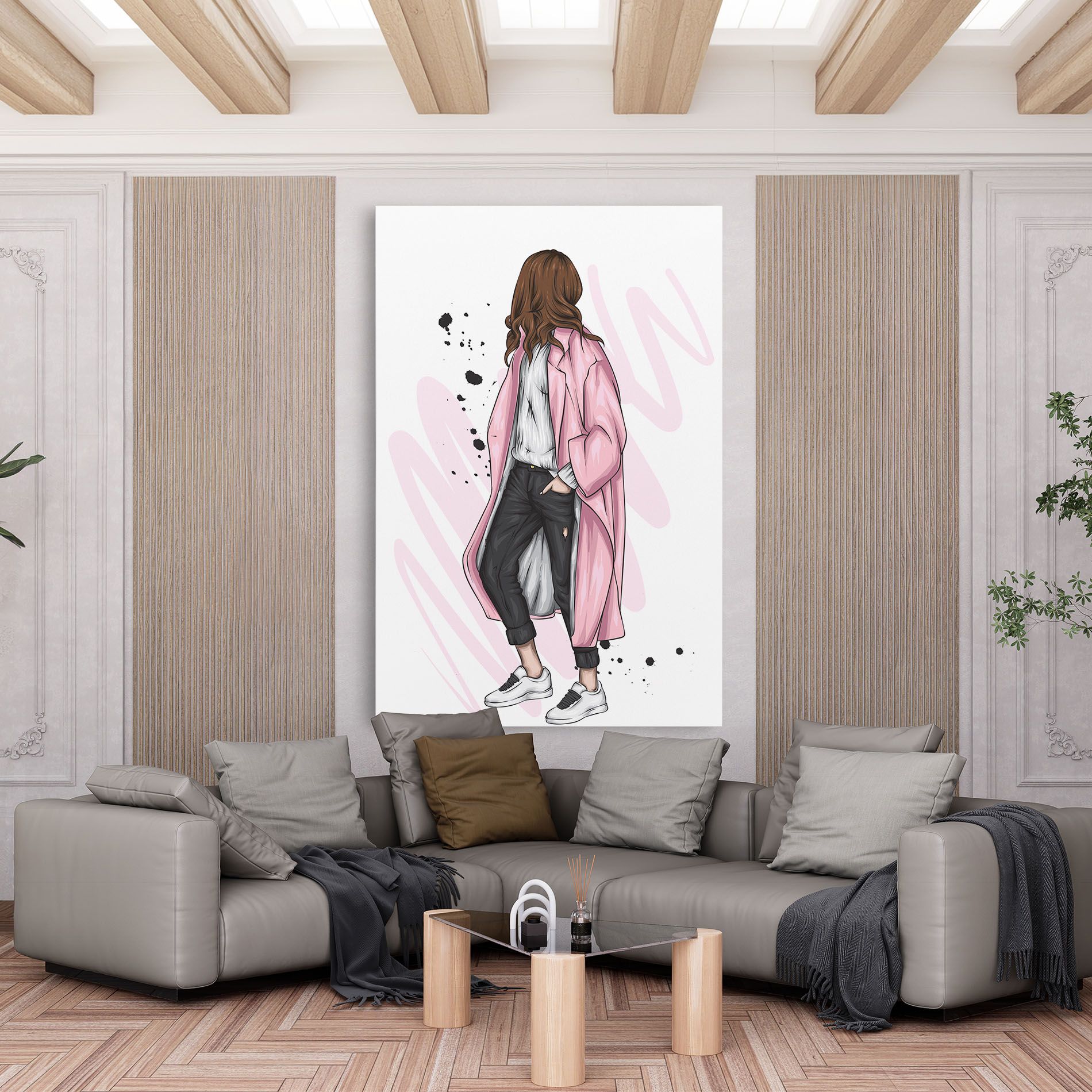 Pink Coat Woman mockup 6