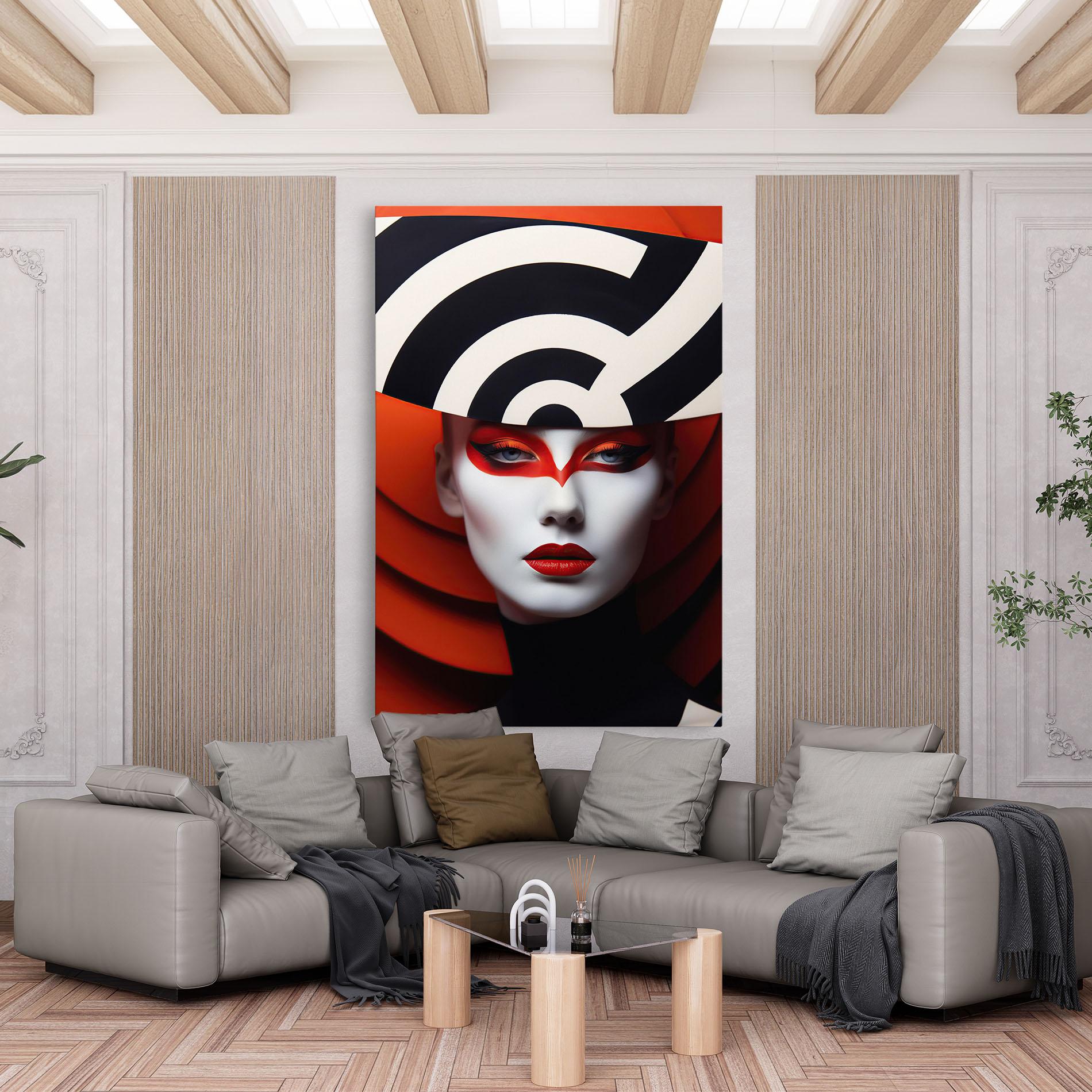 Leinwandbild Red Black Woman Art mockup 6