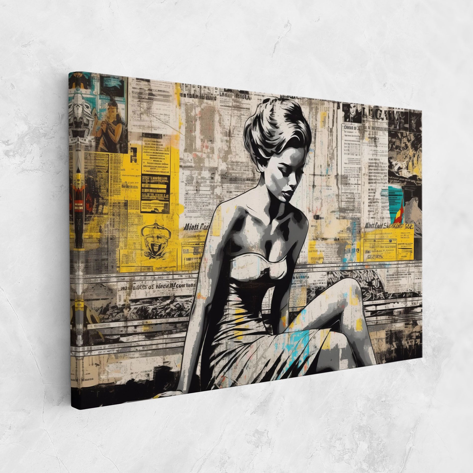 Newspaper Painting Girl mockup 1