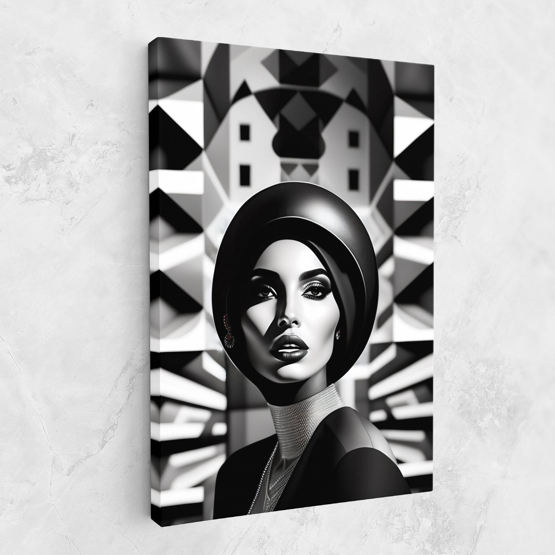 Leinwandbild Big Black Hat mockup 1