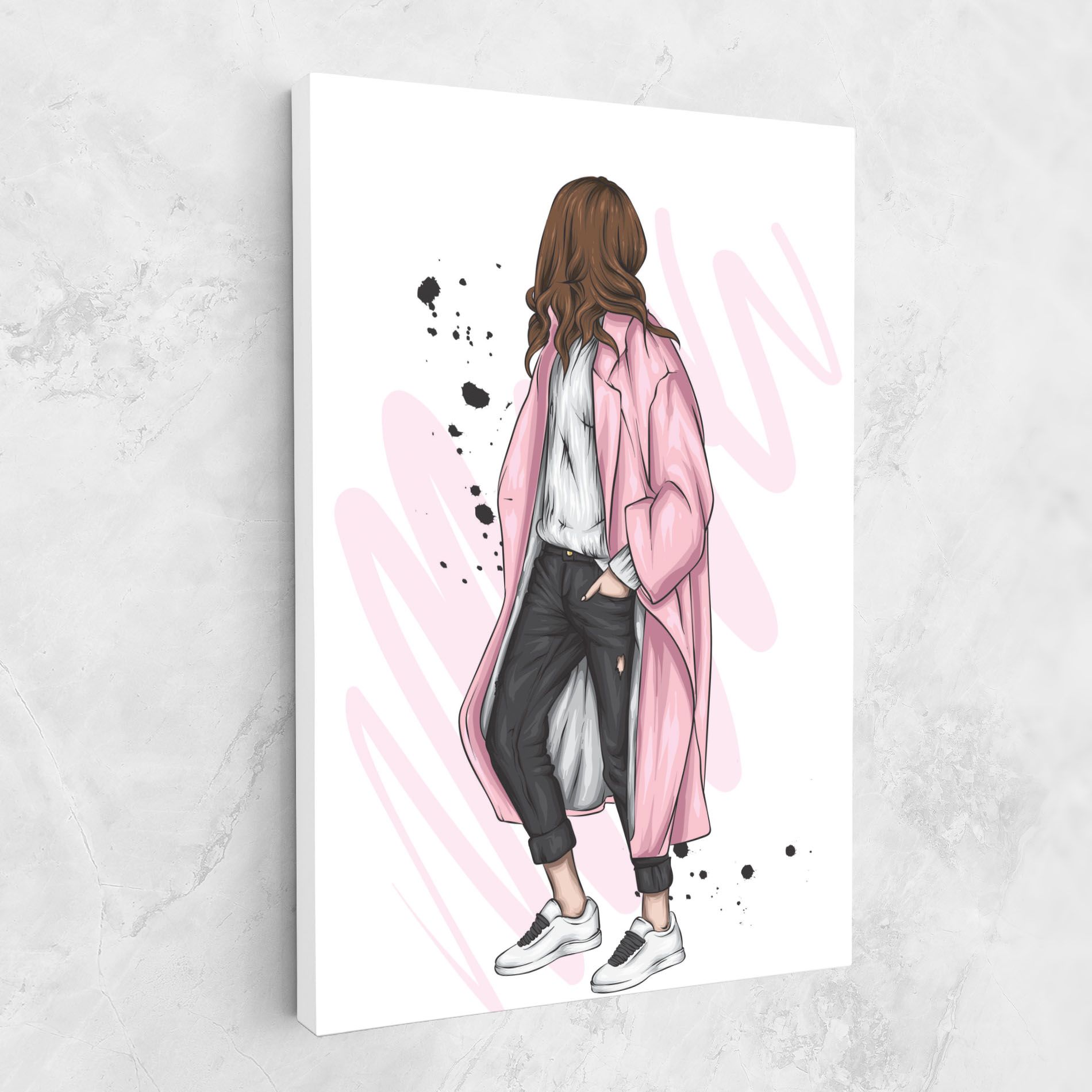 Pink Coat Woman mockup 1
