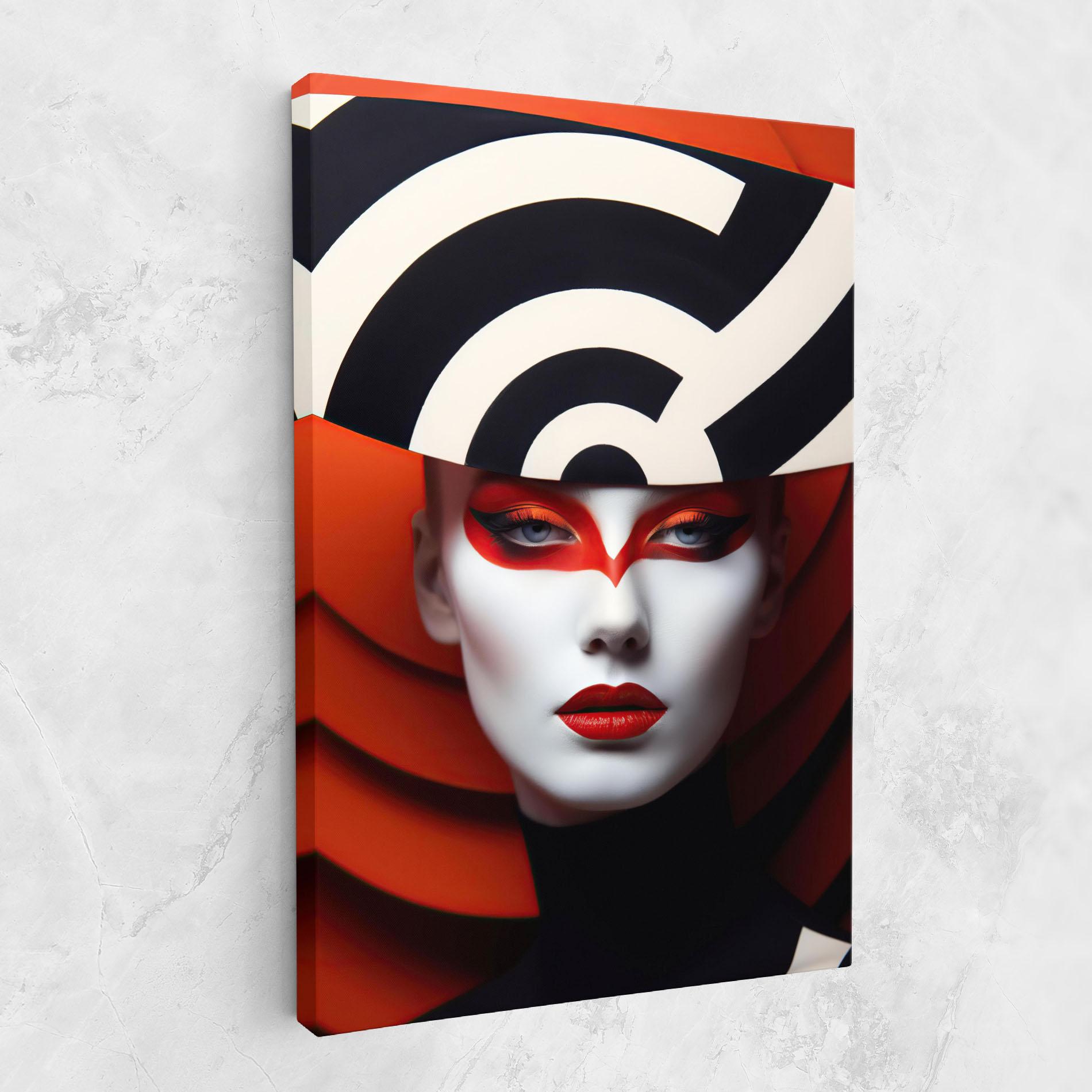 Leinwandbild Red Black Woman Art mockup 1