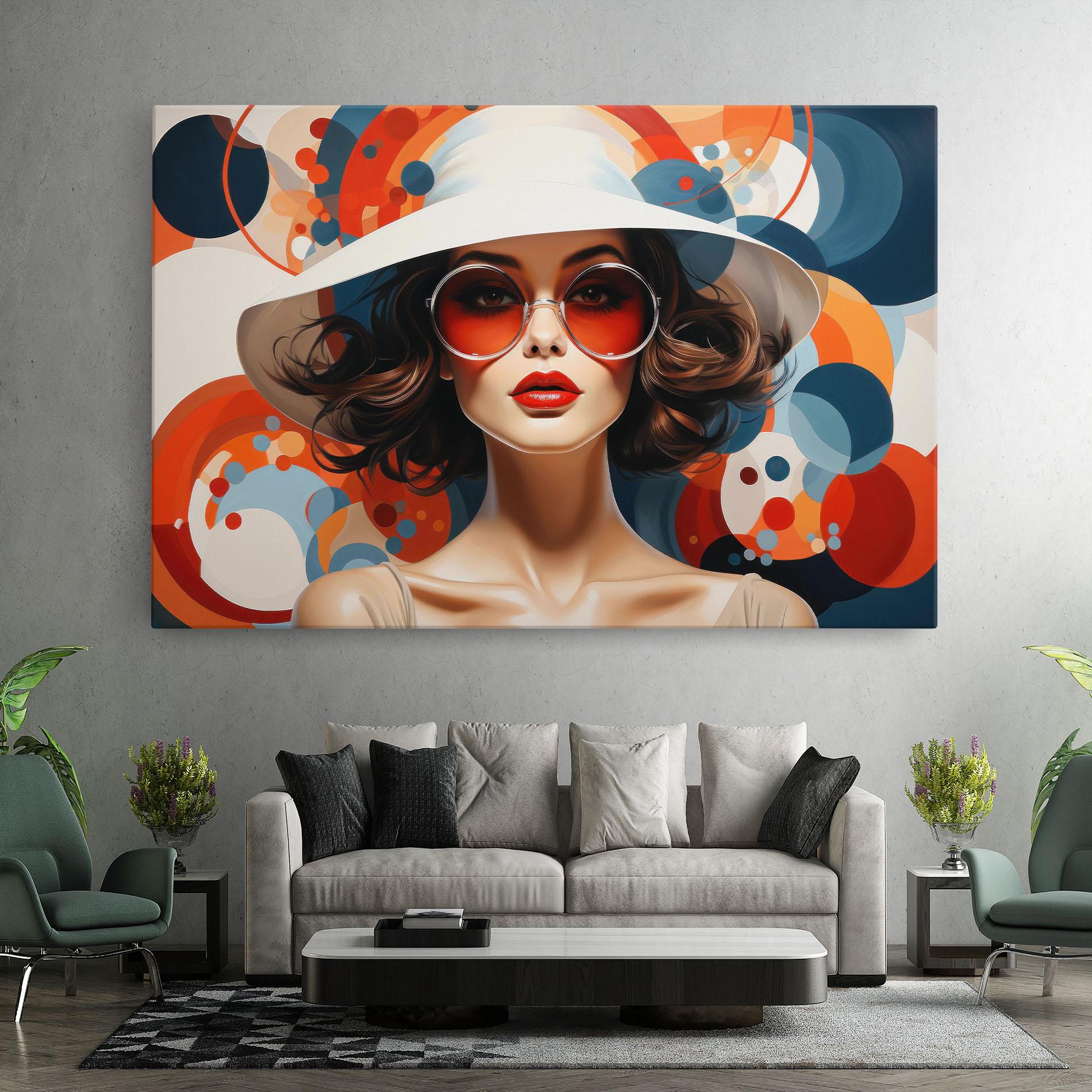 Leinwandbild Big Glasses Woman mockup 7