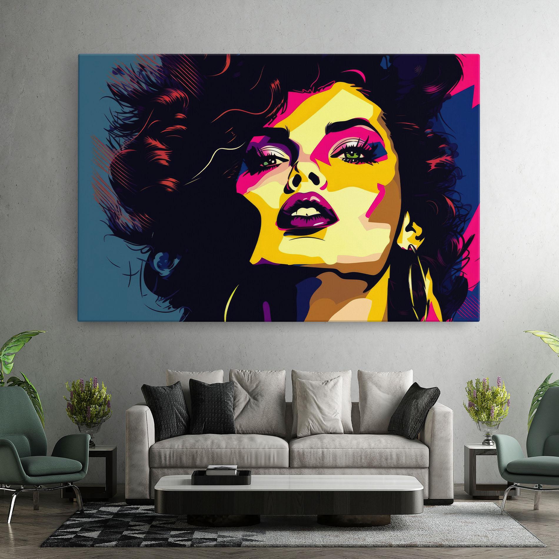 Leinwandbild Pop Art Portrait Woman mockup 7