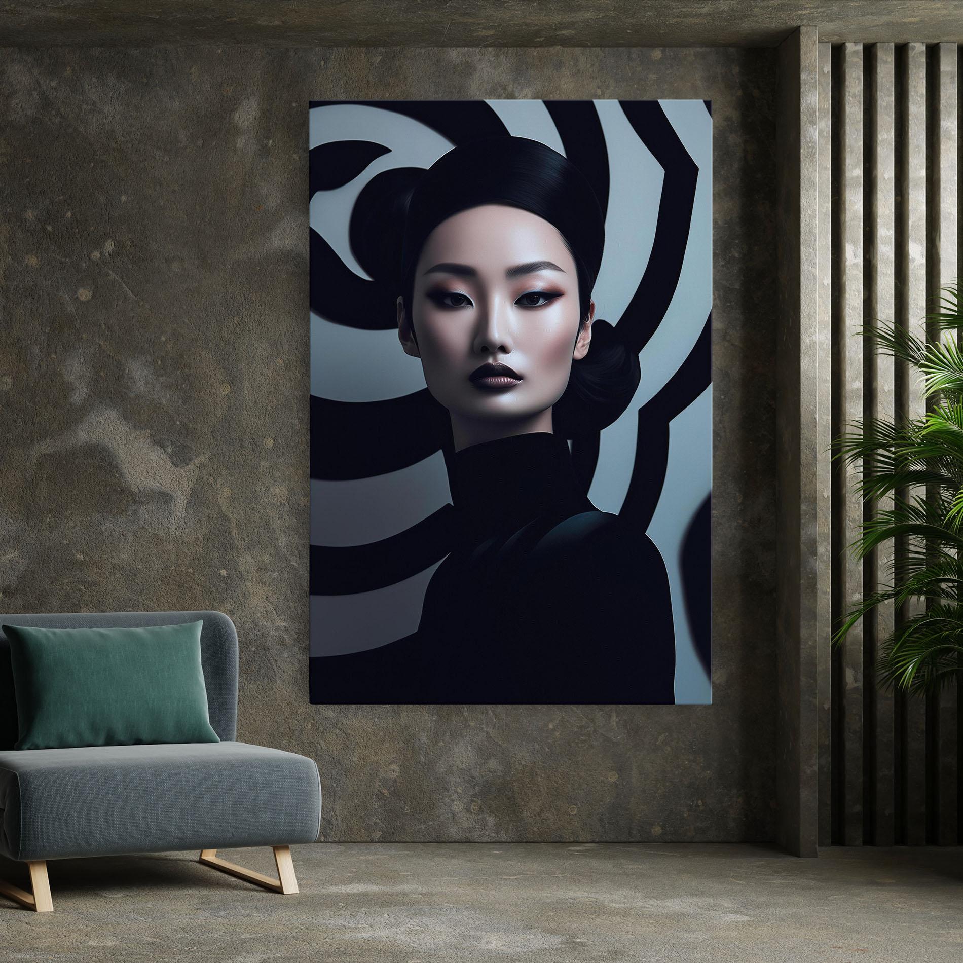 Leinwandbild Asiatic Black Outfit mockup 7