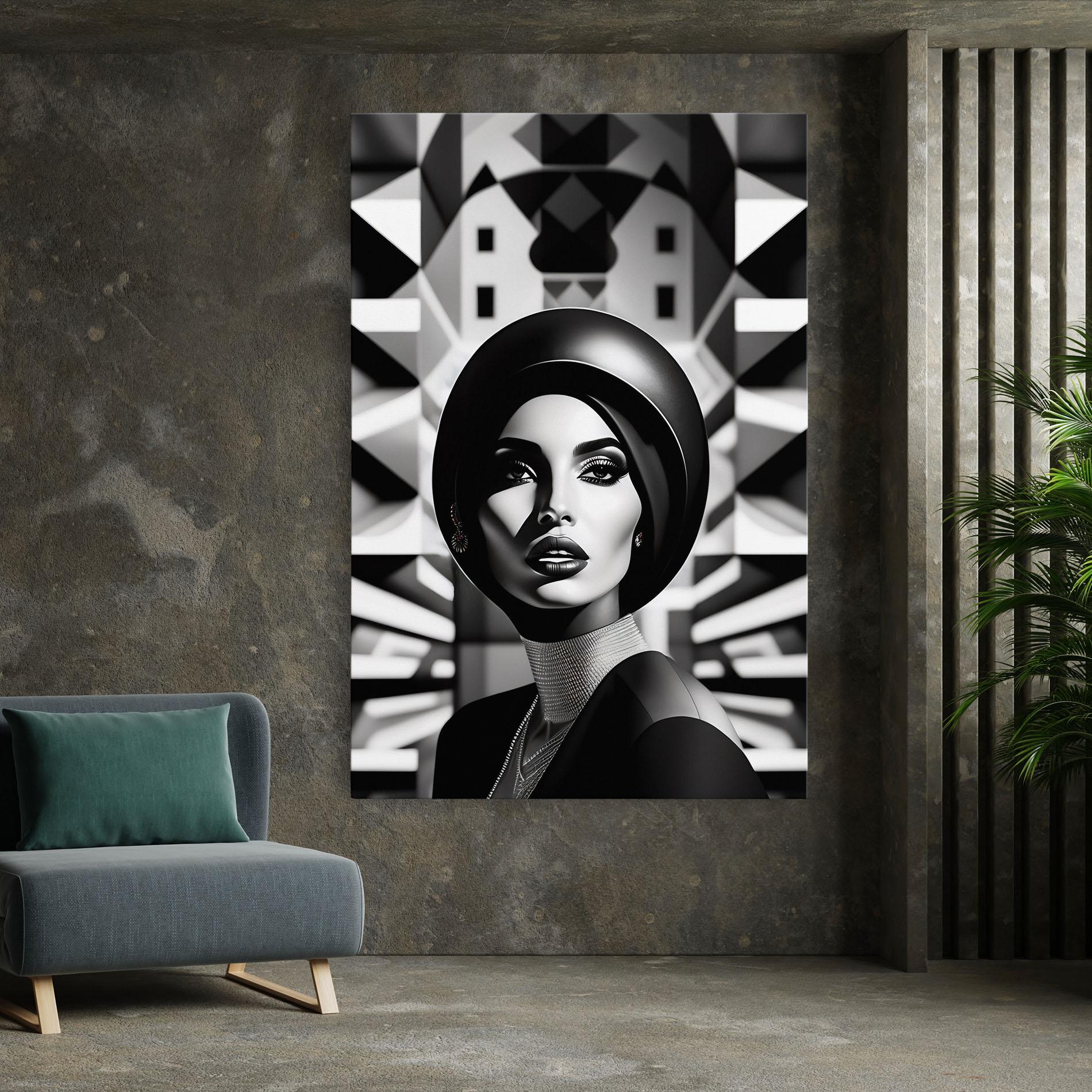 Leinwandbild Big Black Hat mockup 7