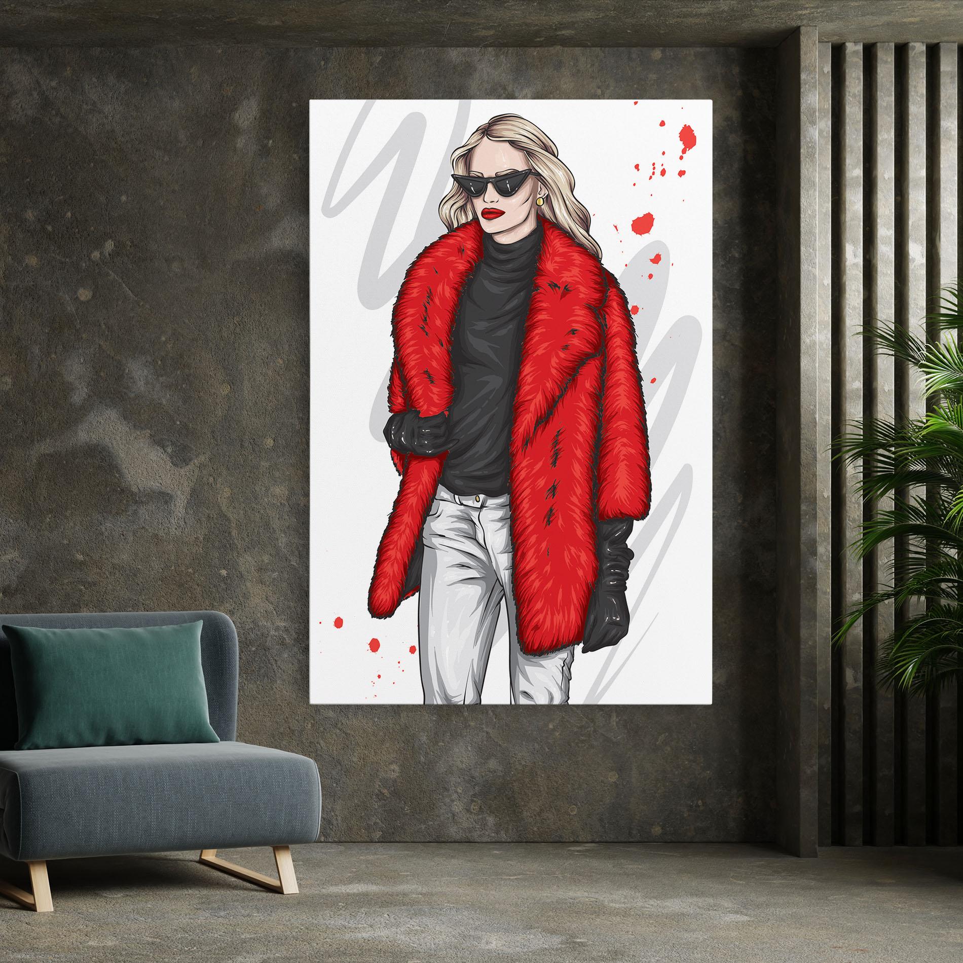 Leinwandbild Black Blouse Woman mockup 7