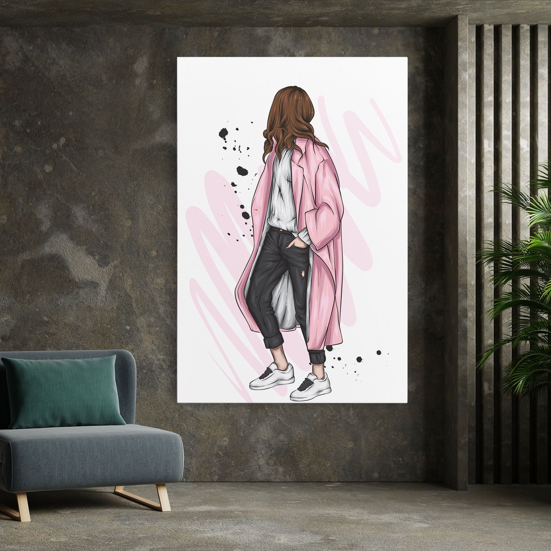 Pink Coat Woman mockup 7