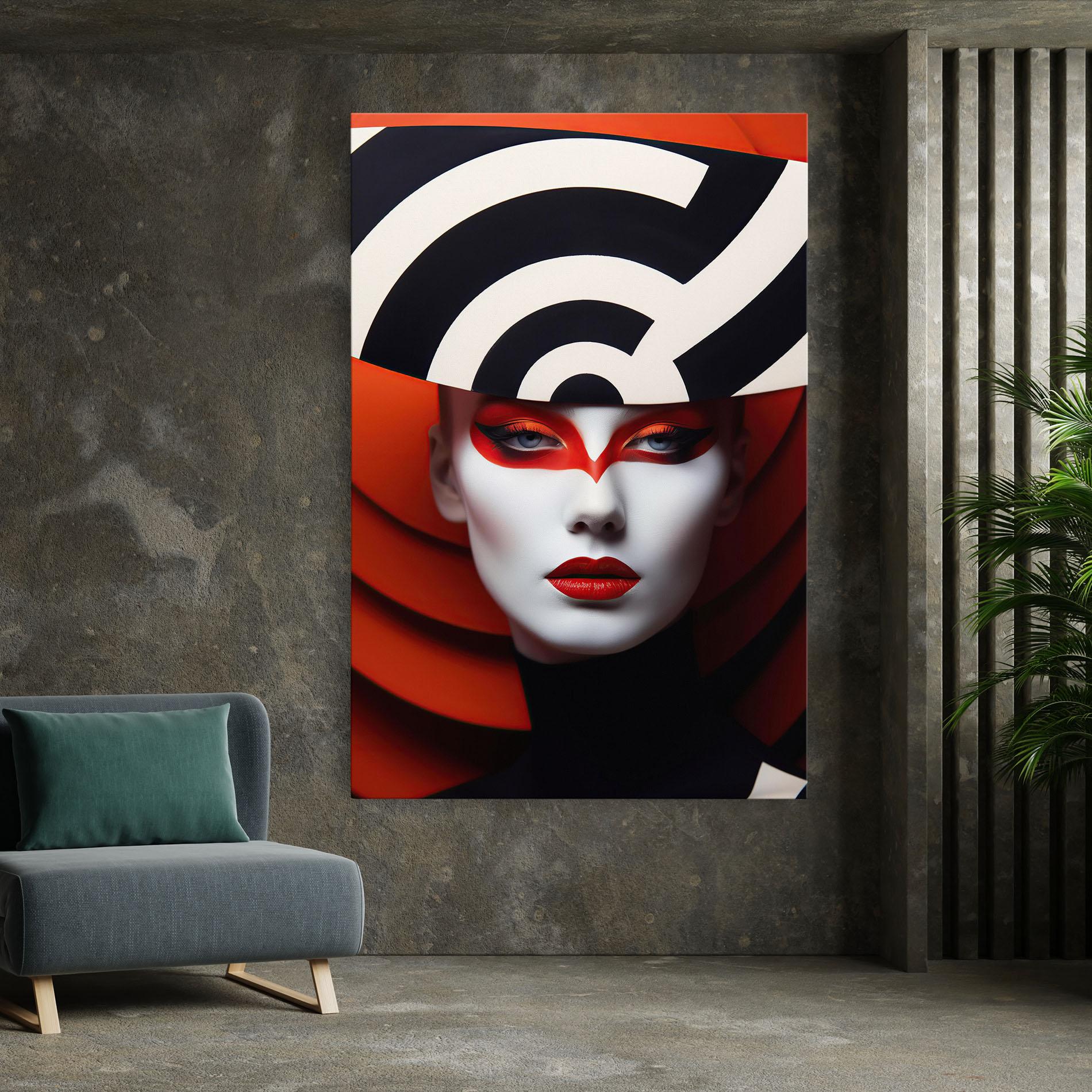 Leinwandbild Red Black Woman Art mockup 7