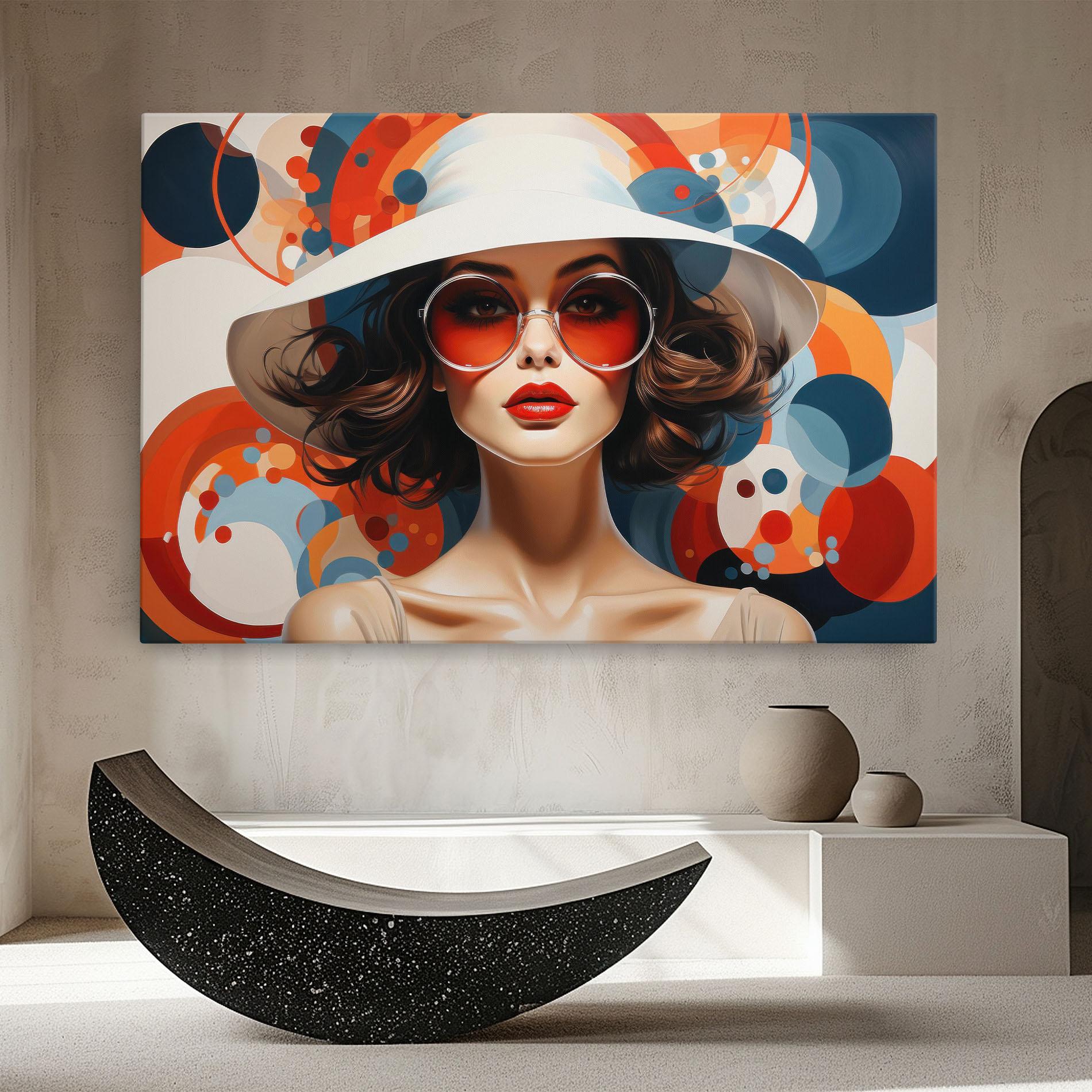 Leinwandbild Big Glasses Woman mockup 8