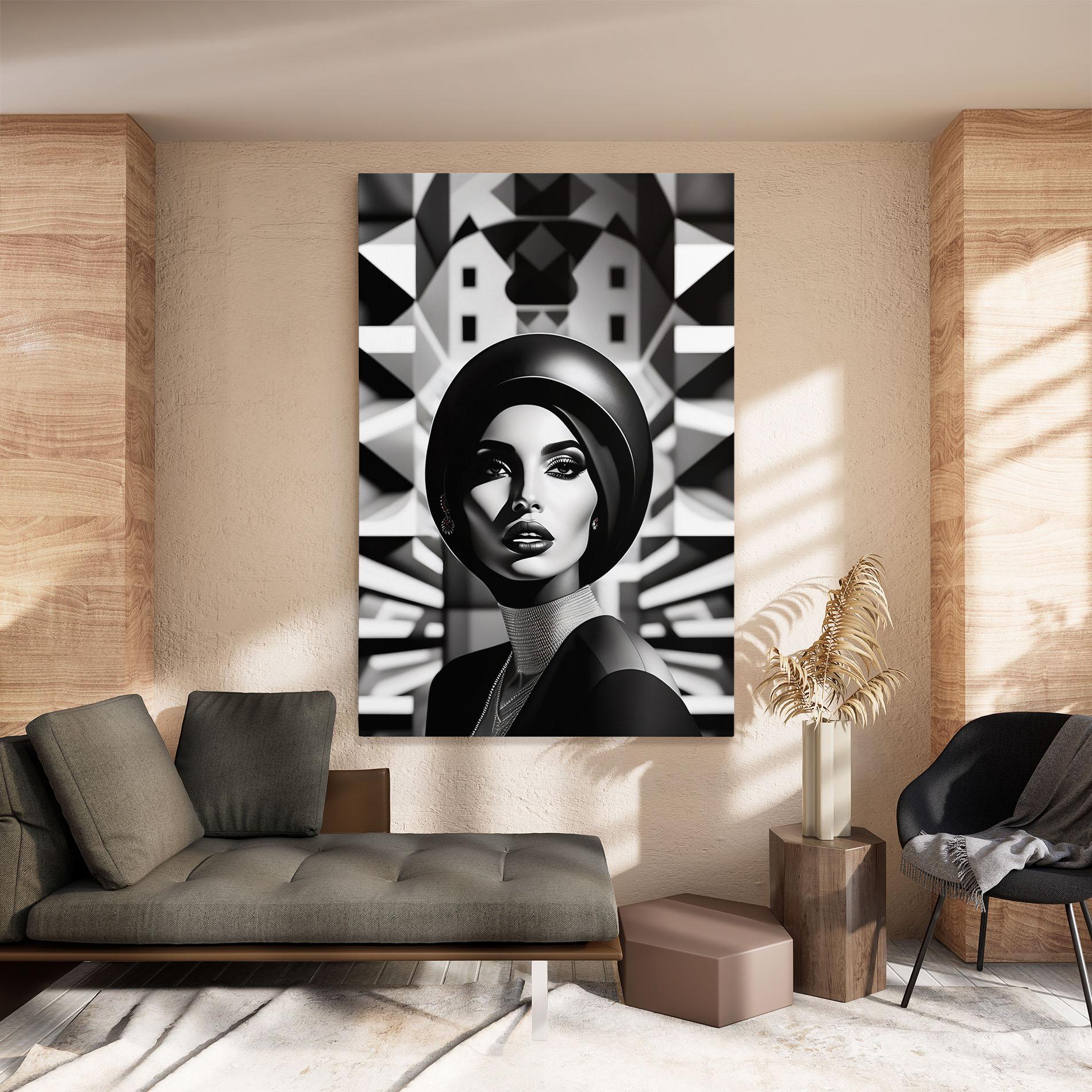 Leinwandbild Big Black Hat mockup 8