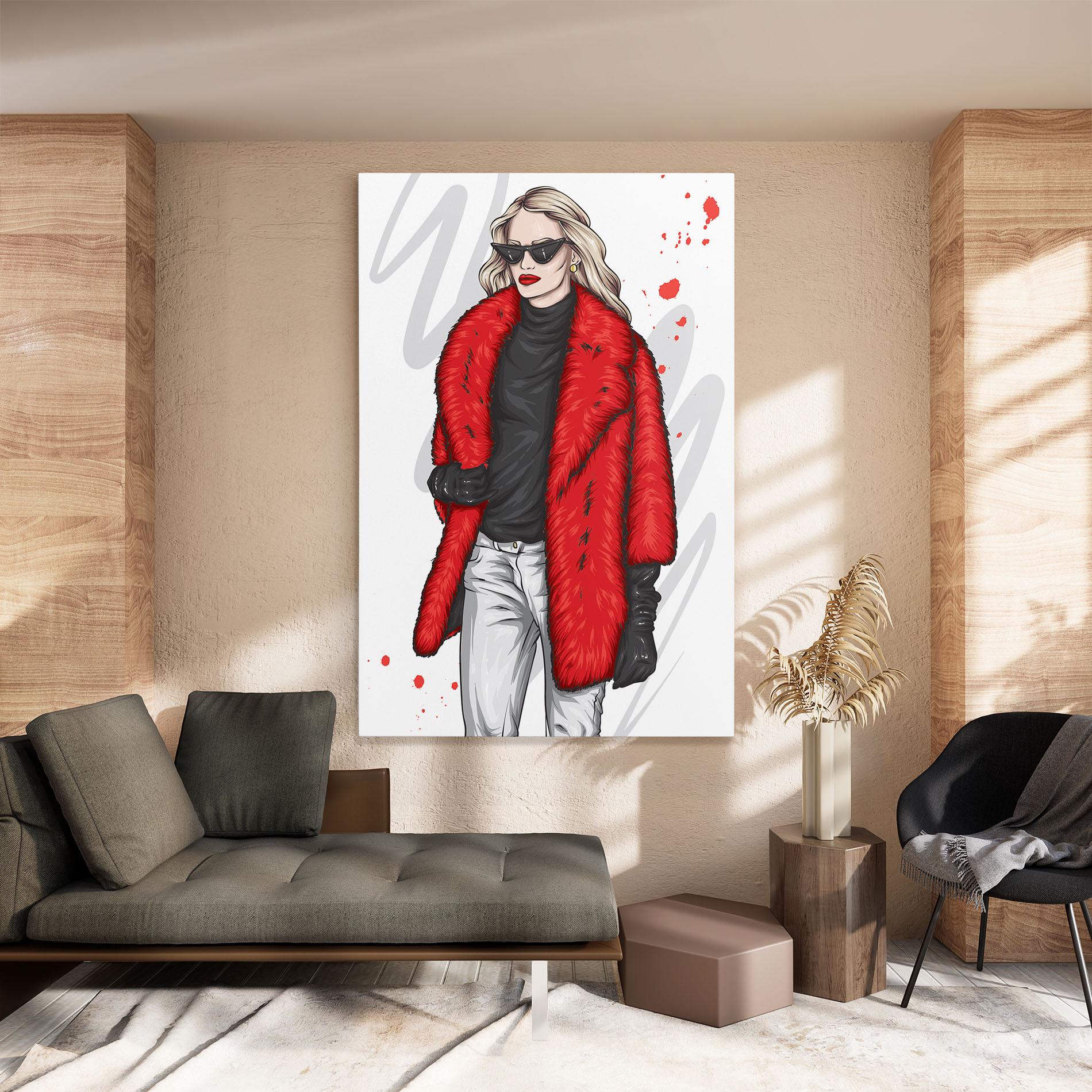 Leinwandbild Black Blouse Woman mockup 8