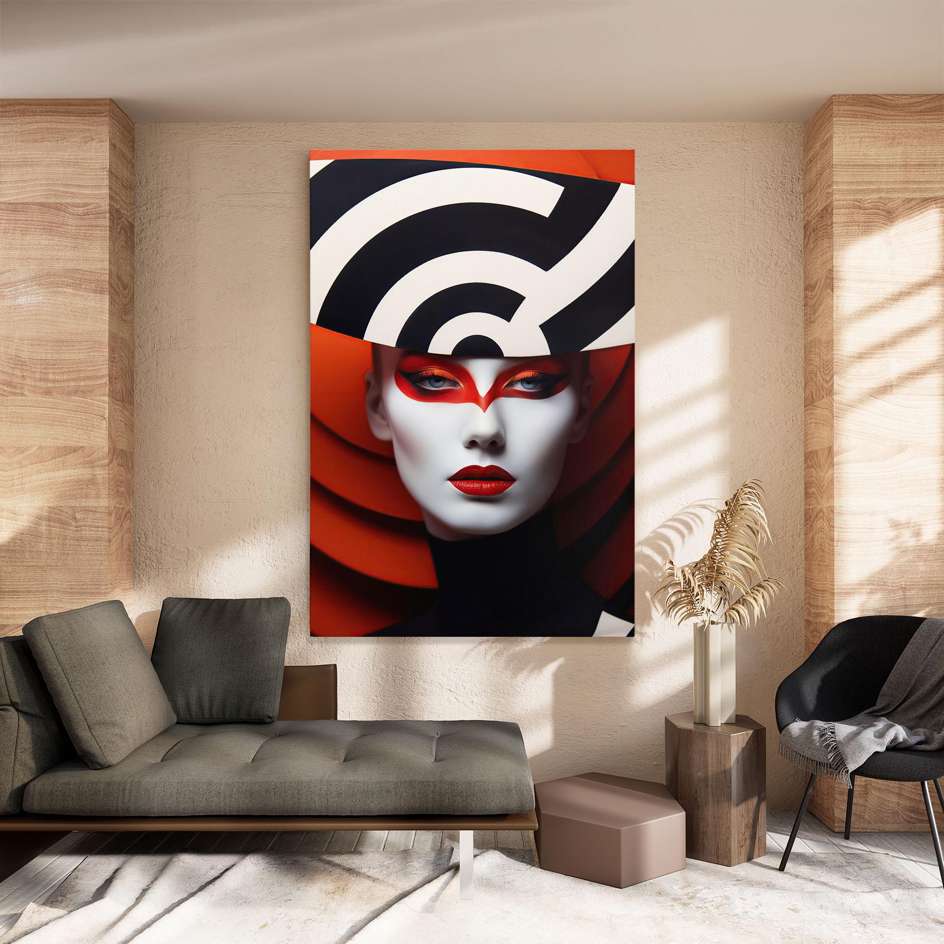 Leinwandbild Red Black Woman Art mockup 8