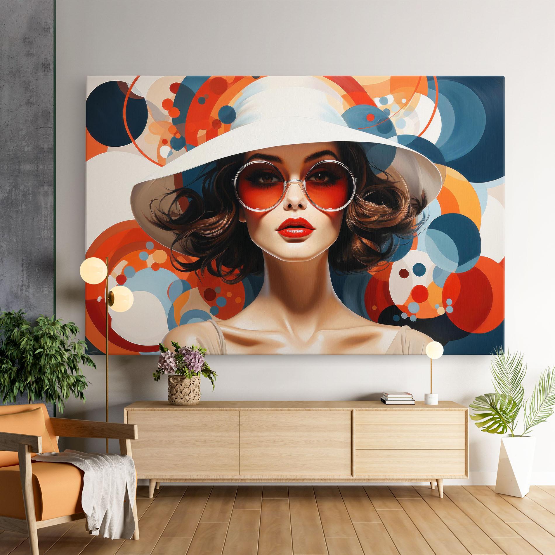 Leinwandbild Big Glasses Woman mockup 9