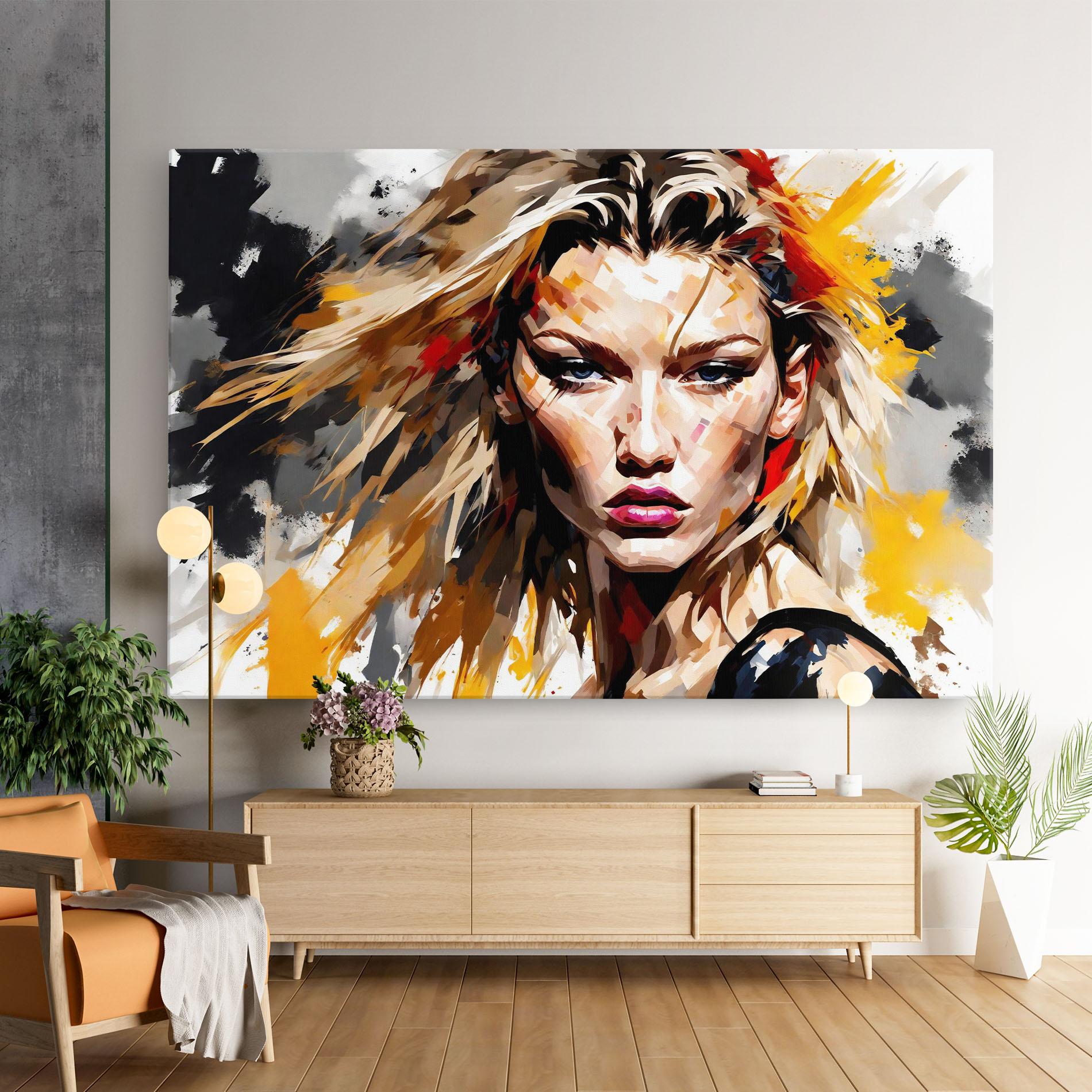 Leinwandbild Blond Hair Splash mockup 9