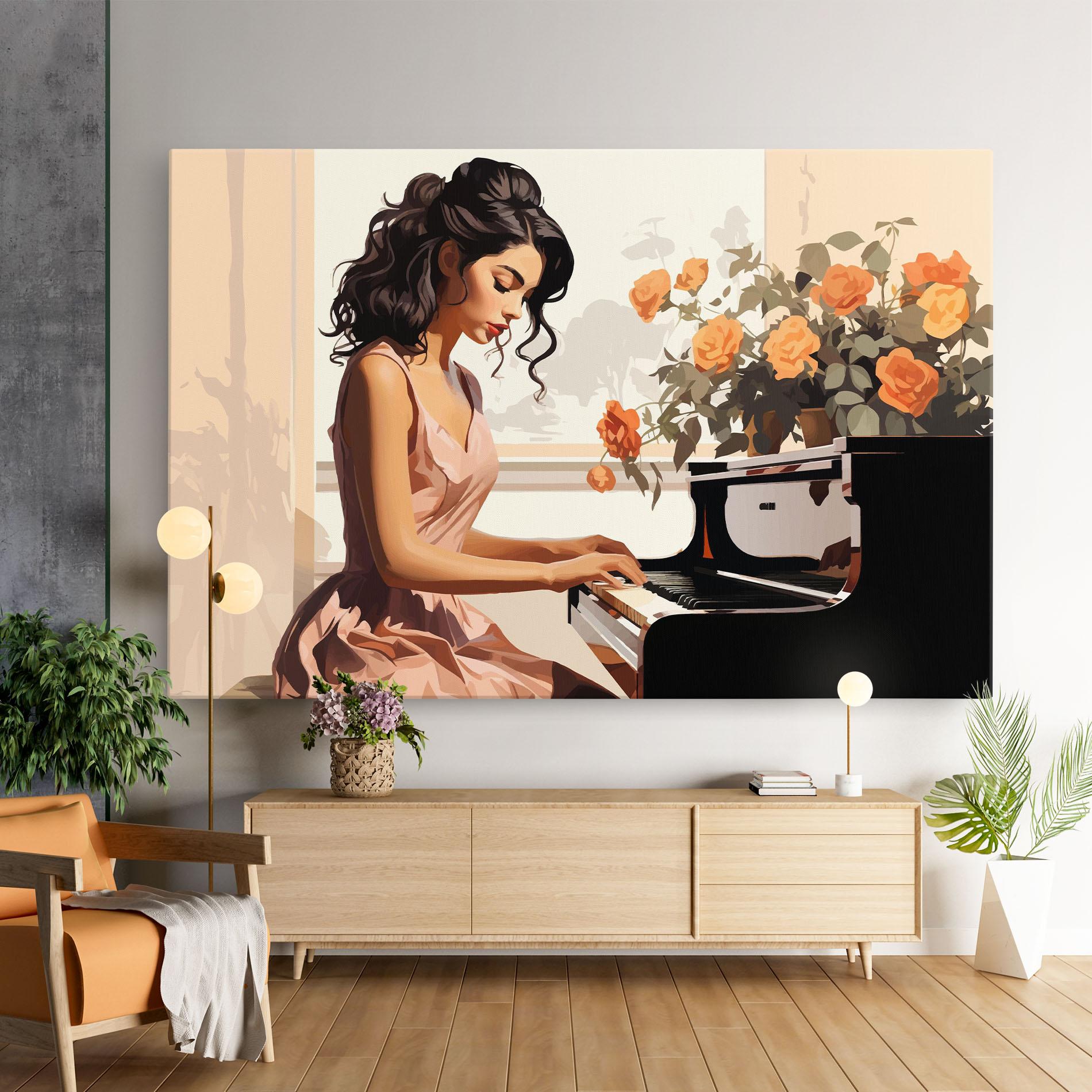 Leinwandbild Singer Painting mockup 9