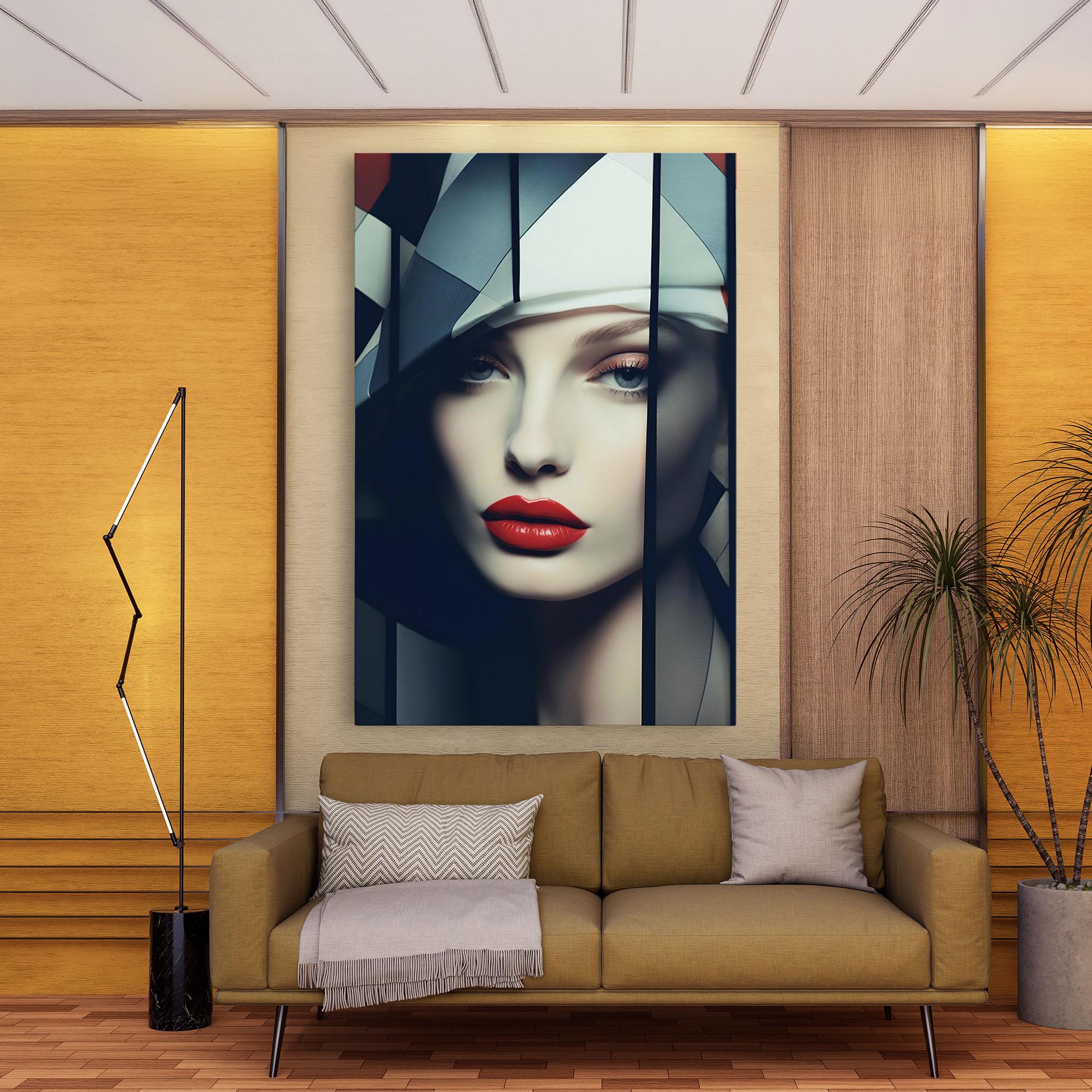 Leinwandbild Big Juicy Lips Woman mockup 9