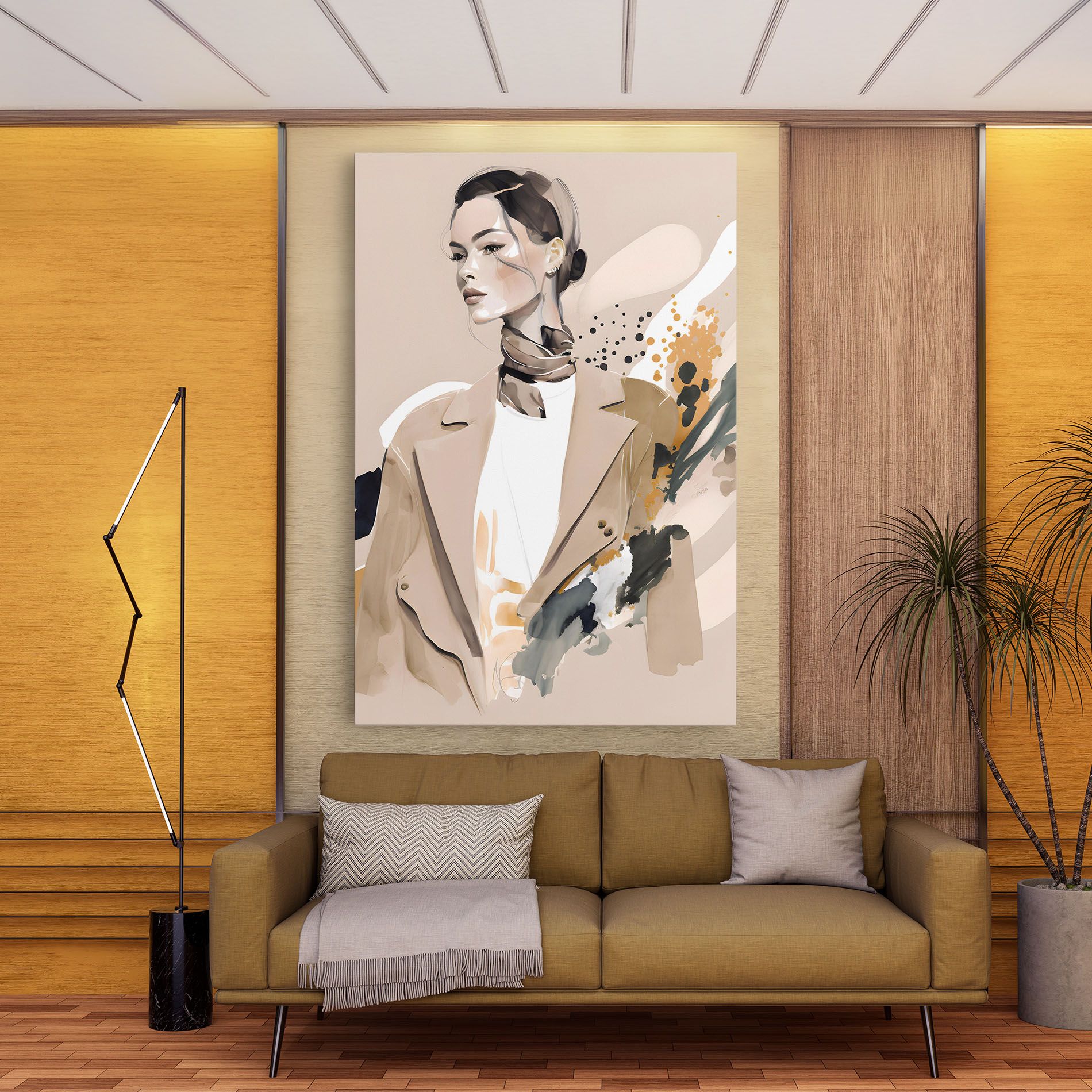 Watercolor Stylish Model mockup 9